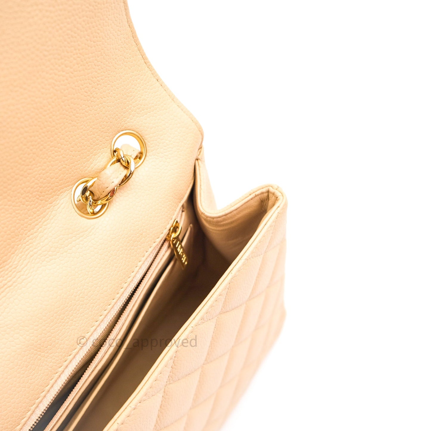 Chanel Classic Jumbo Single Flap Beige Caviar Gold Hardware⁣⁣