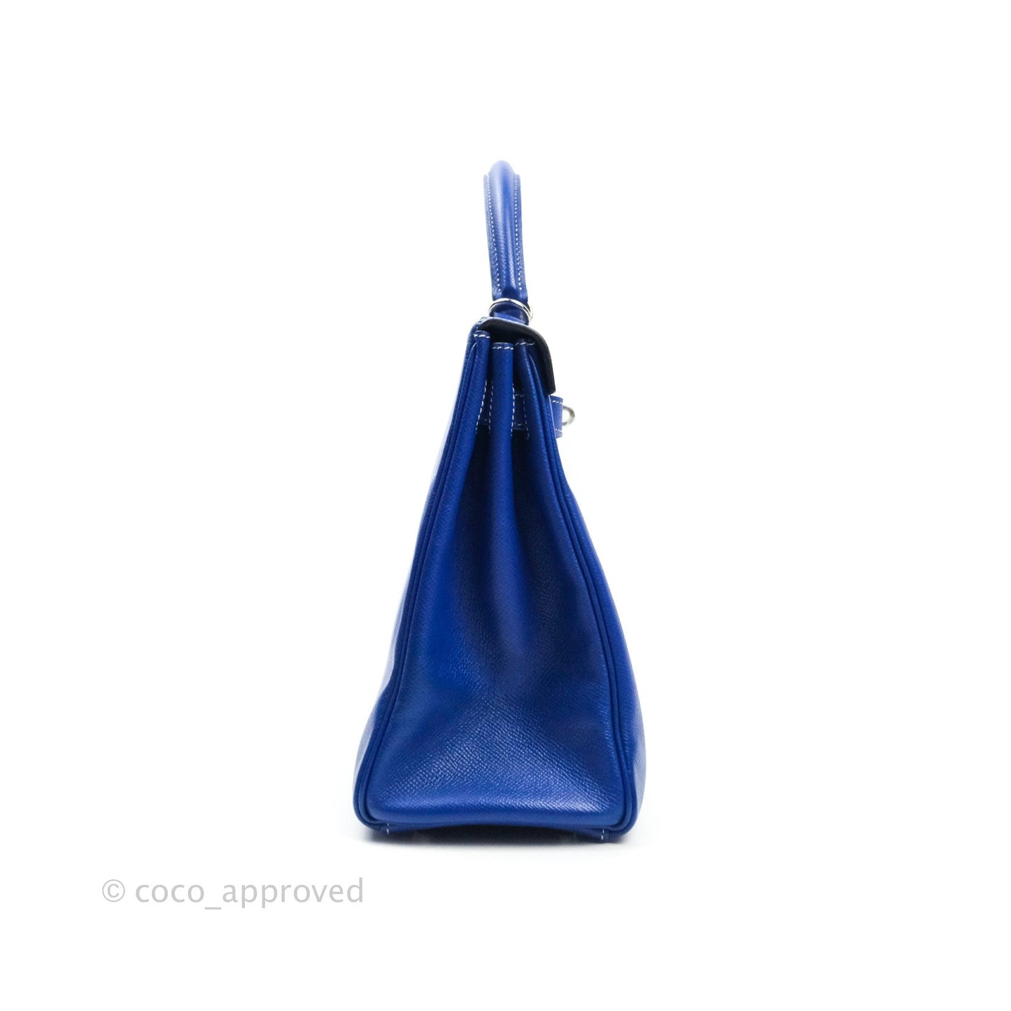 Hermès Kelly 32 Bleu Electrique Epsom Palladium Hardware