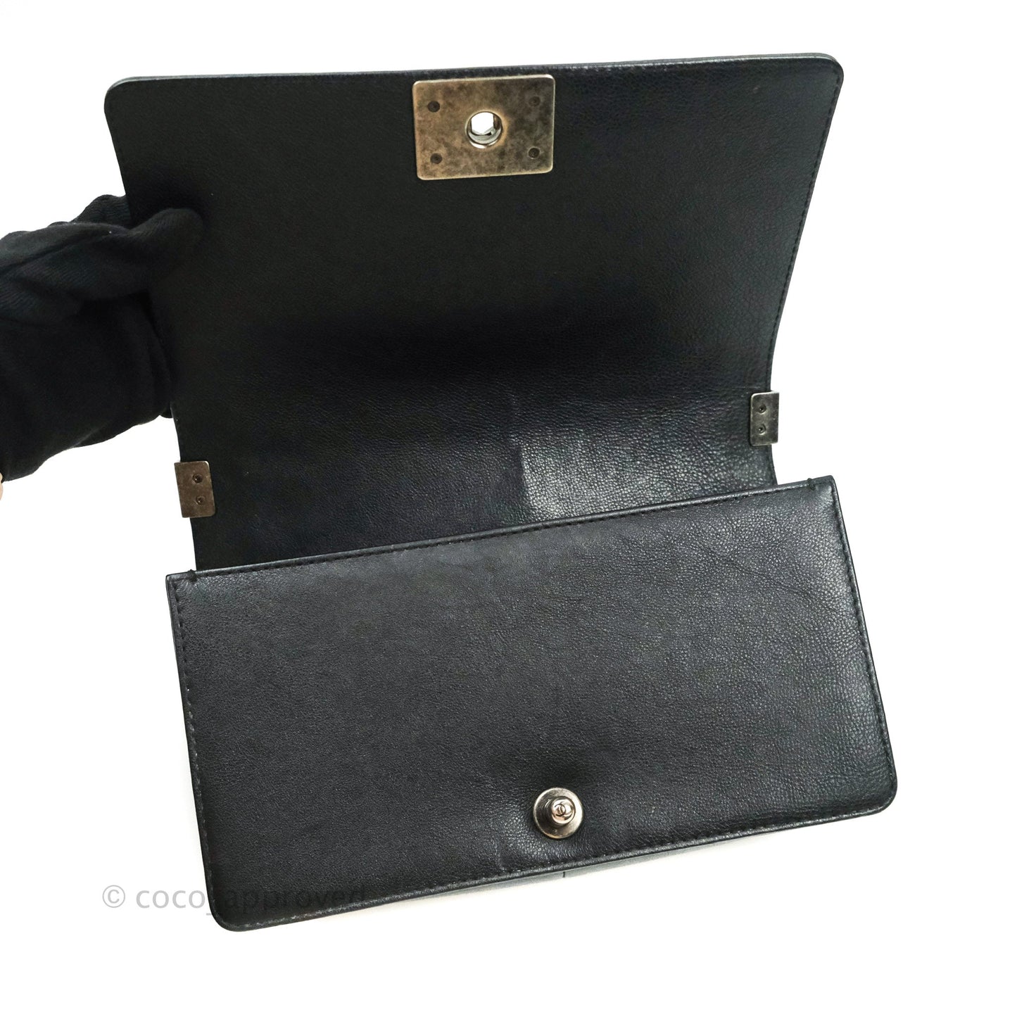 Chanel Boy Quilted Medium Black Grained Calfskin Ruthenium Hardware