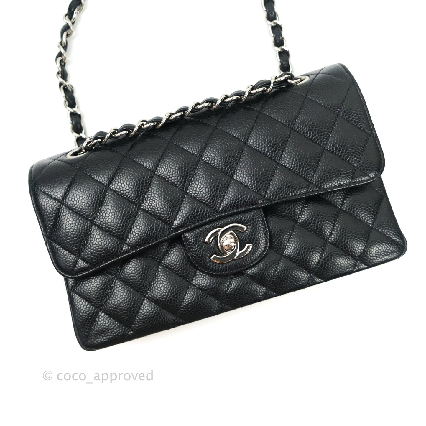 Chanel Classic Small S/M Flap Black Caviar Silver Hardware