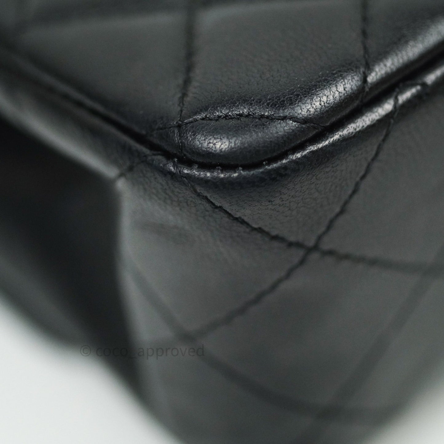 Chanel Quilted Mini Rectangular Black Lambskin Gold Hardware
