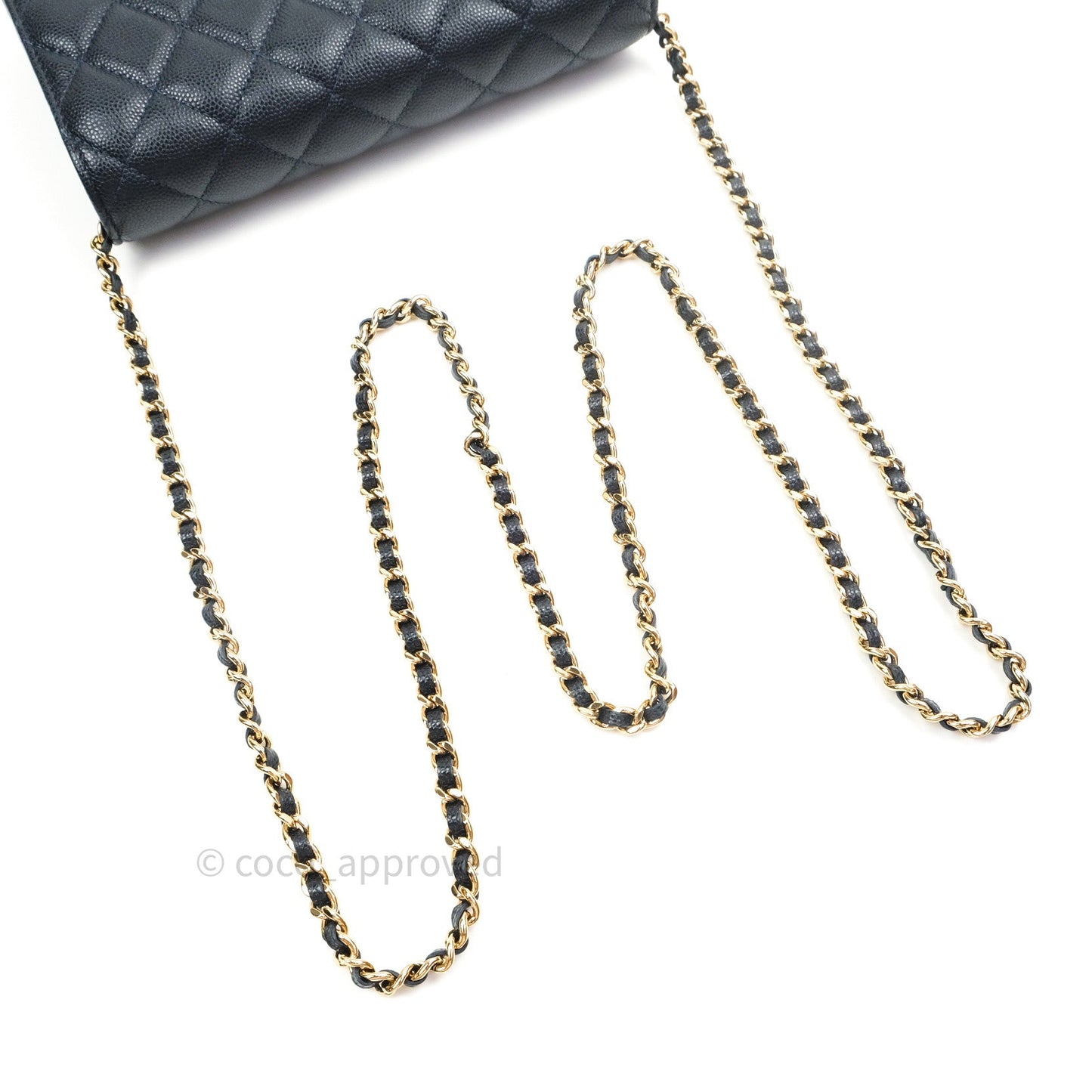 Chanel Quilted Wallet on Chain WOC Navy Caviar Gold Hardware