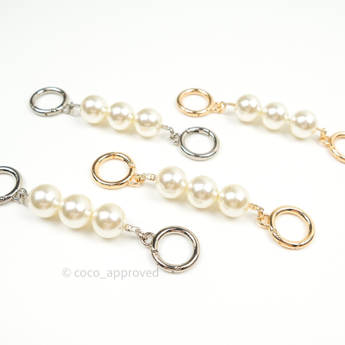 Pearl Strap Extension (Silver/Ivory)