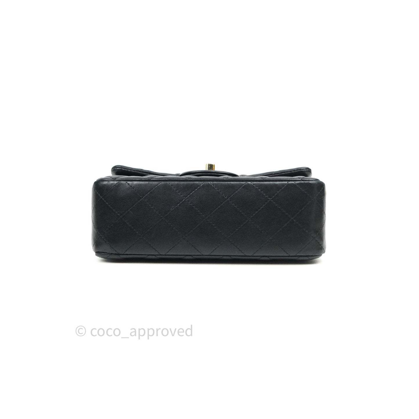 Chanel Quilted Mini Rectangular Black Lambskin Gold Hardware