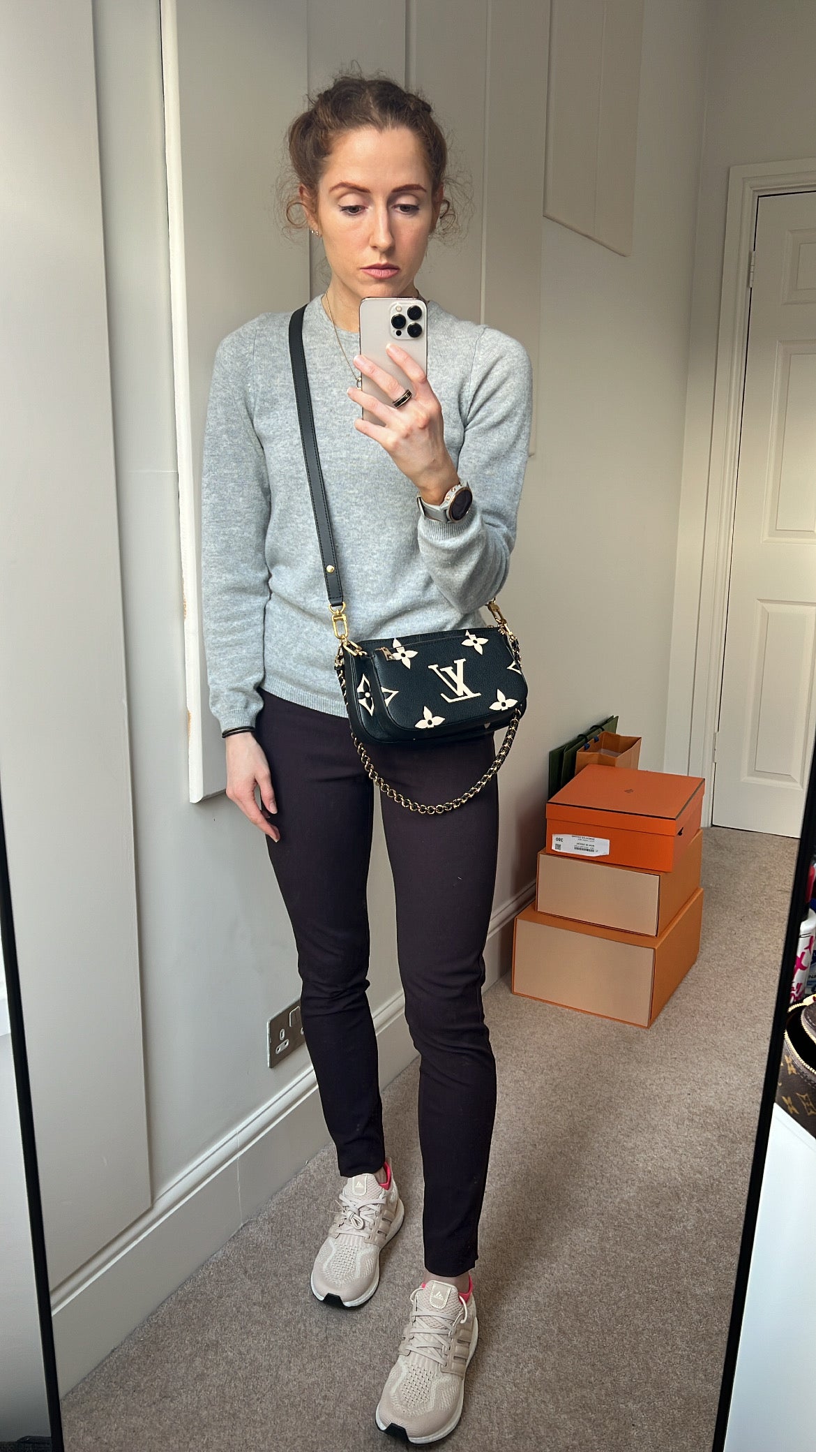 Louis Vuitton Multi Pochette Accessoires Black Beige Empreinte (2120)