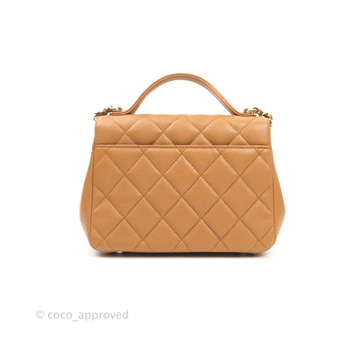 Chanel Quilted Small Business Affinity Flap Dark Beige Caviar Gold Hardware