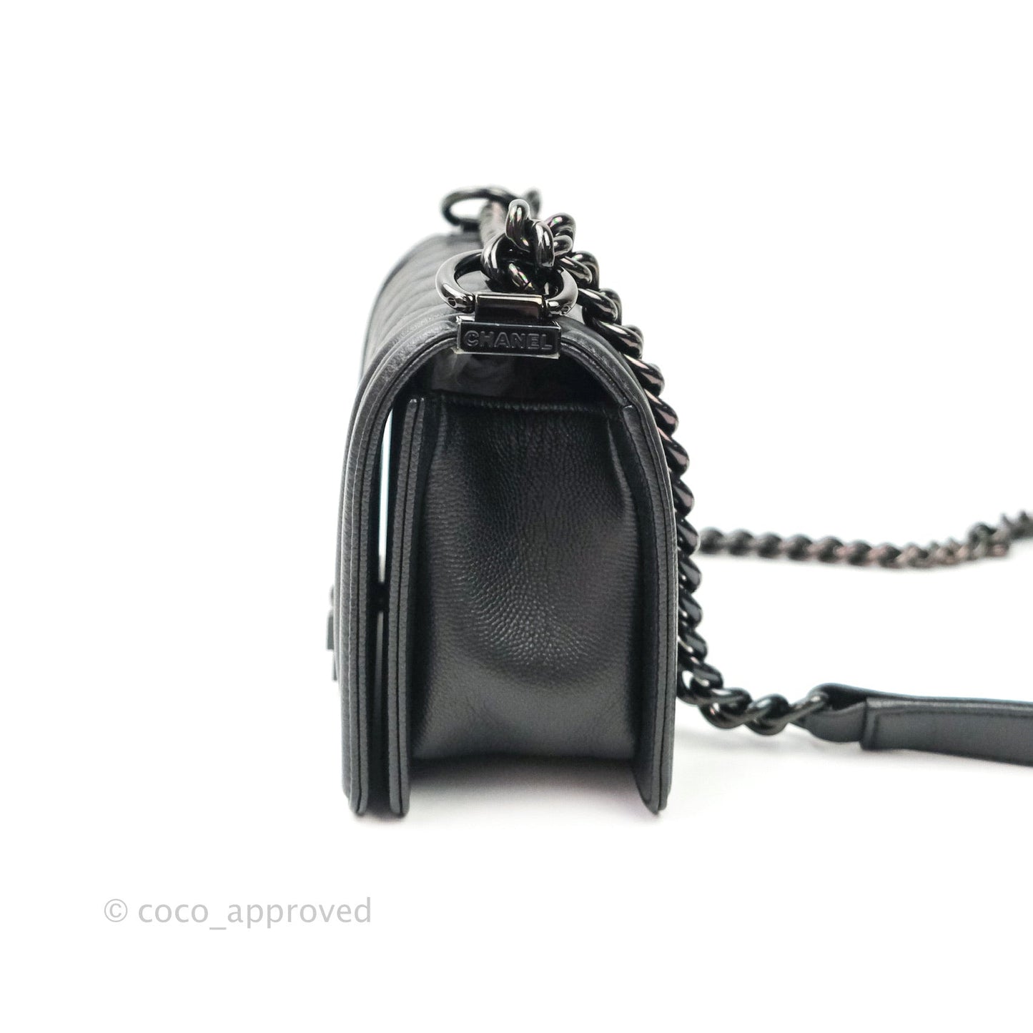 Chanel Quilted So Black Small Boy Caviar