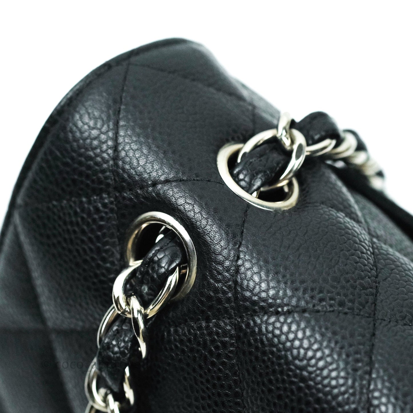 Chanel Quilted Maxi Single Flap Black Caviar Silver Hardware