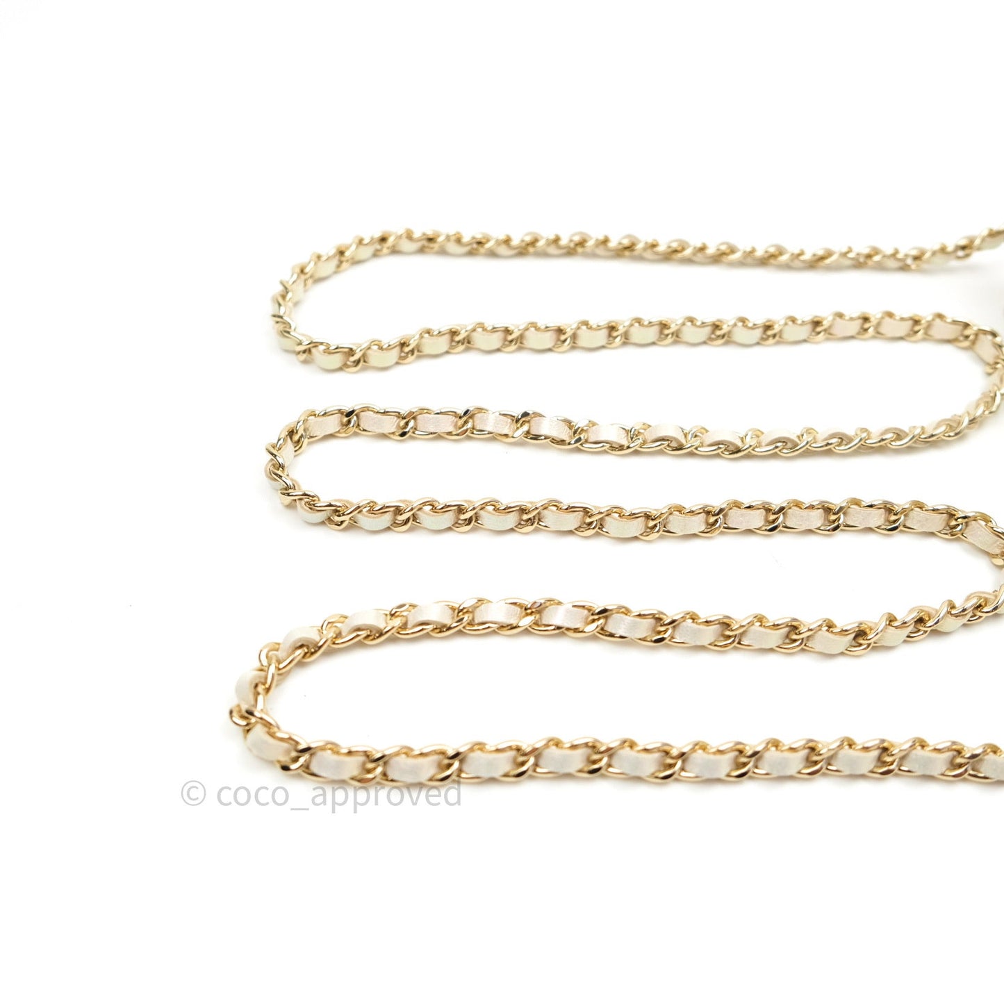 Chanel Quilted Mini Wallet on Chain WOC Iridescent Ivory Gold Hardware 20A