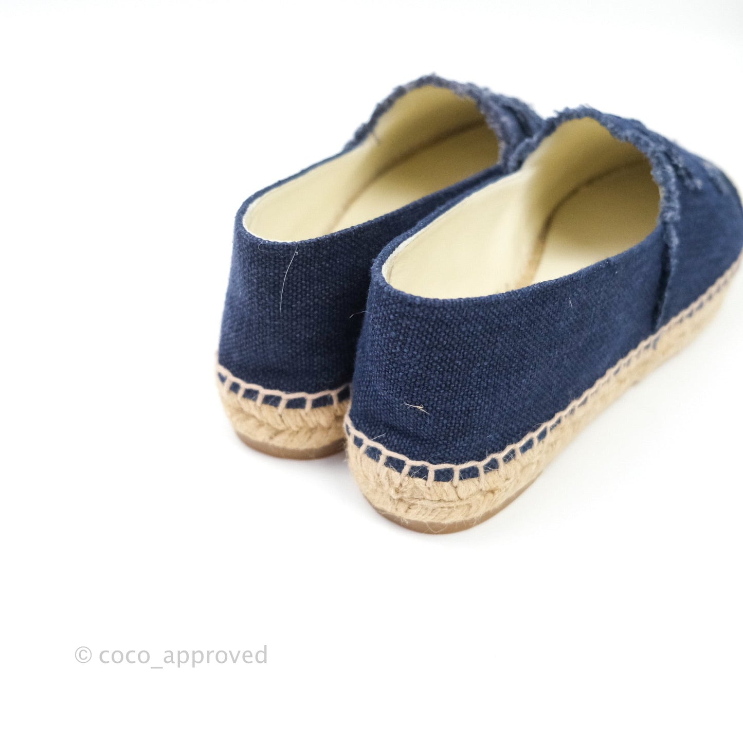 Chanel Espadrille Navy Black Tweed Size 39