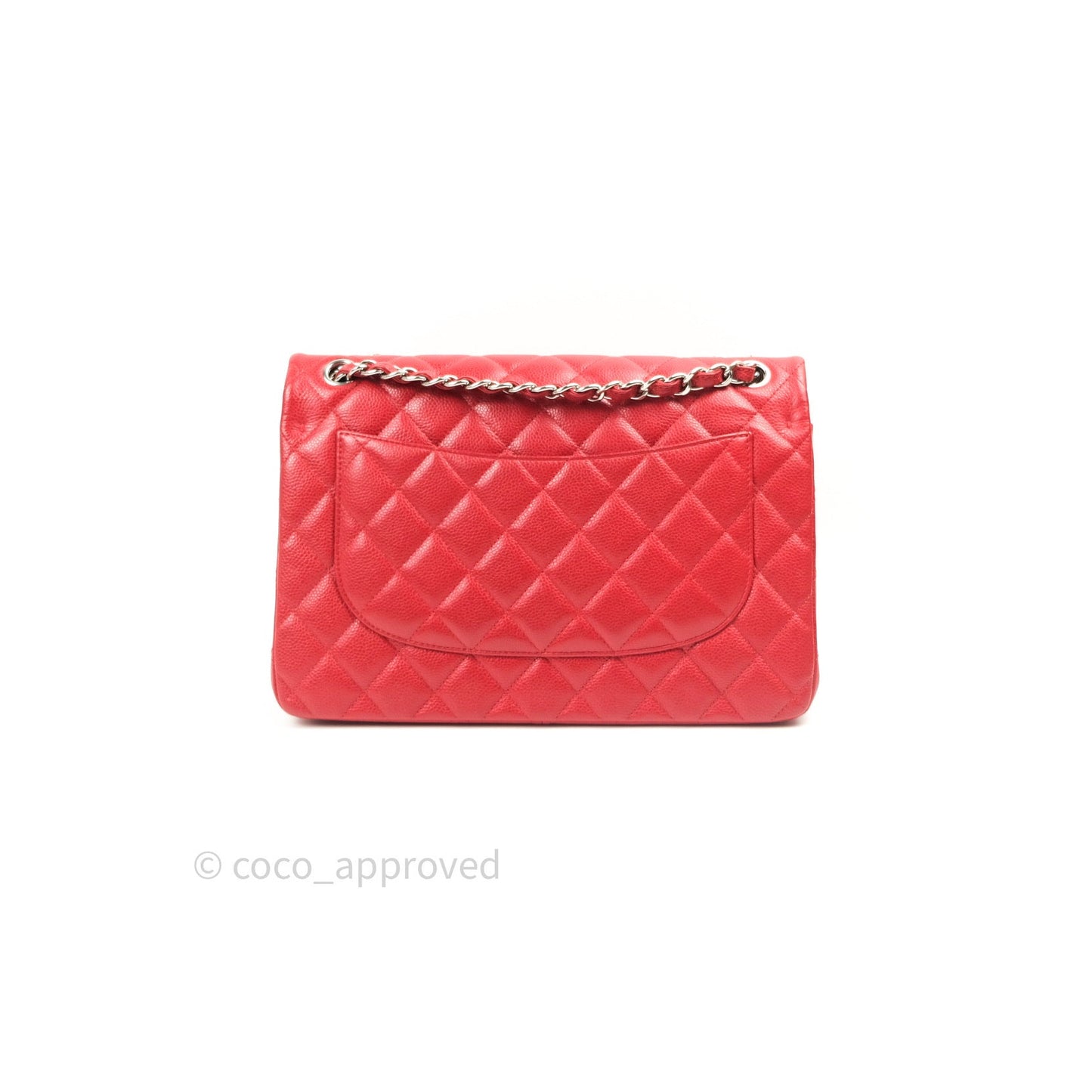 Chanel Jumbo Double Flap Red Caviar Silver Hardware⁣⁣