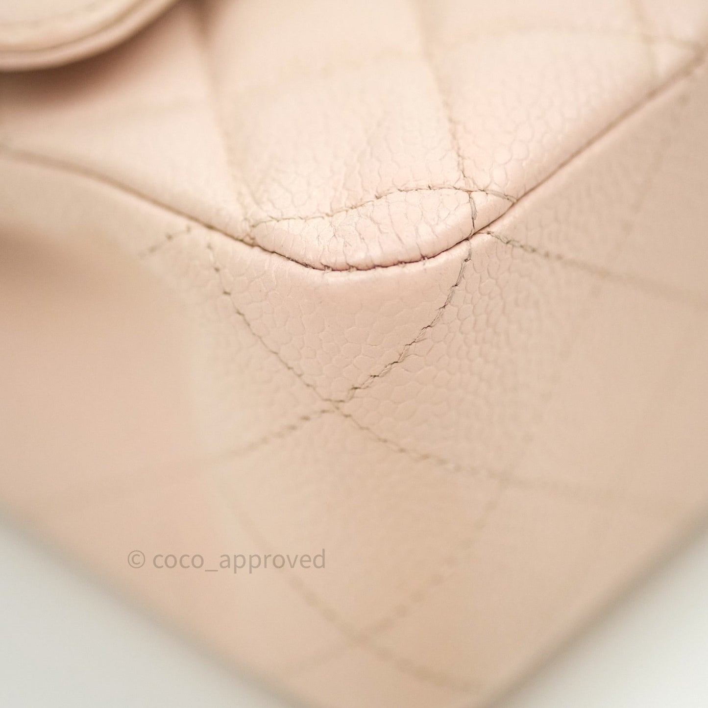 Chanel Classic M/L Medium Double Flap Sakura Pink Caviar Silver Hardware