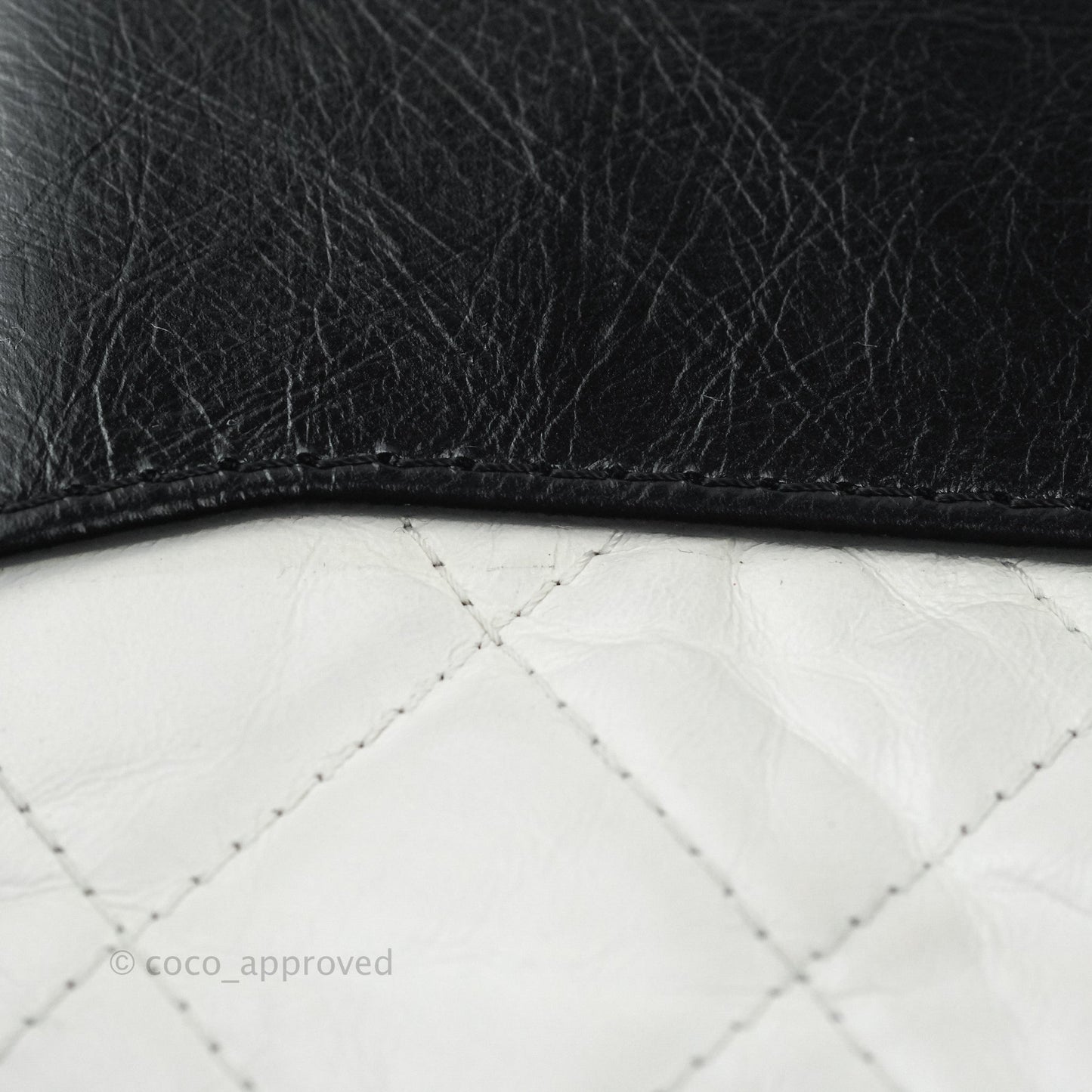 Chanel Medium Gabrielle White Black Aged Calfskin