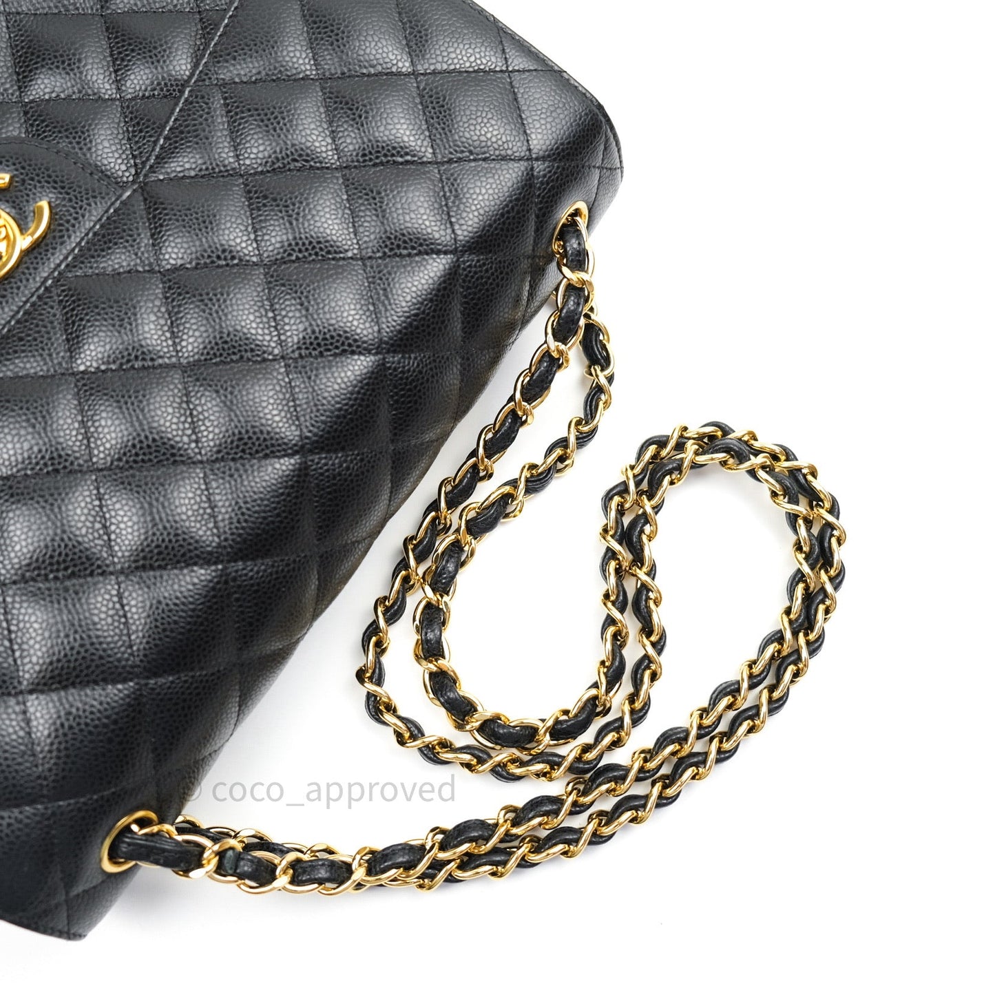 Chanel Jumbo Double Flap Black Caviar Gold Hardware⁣⁣