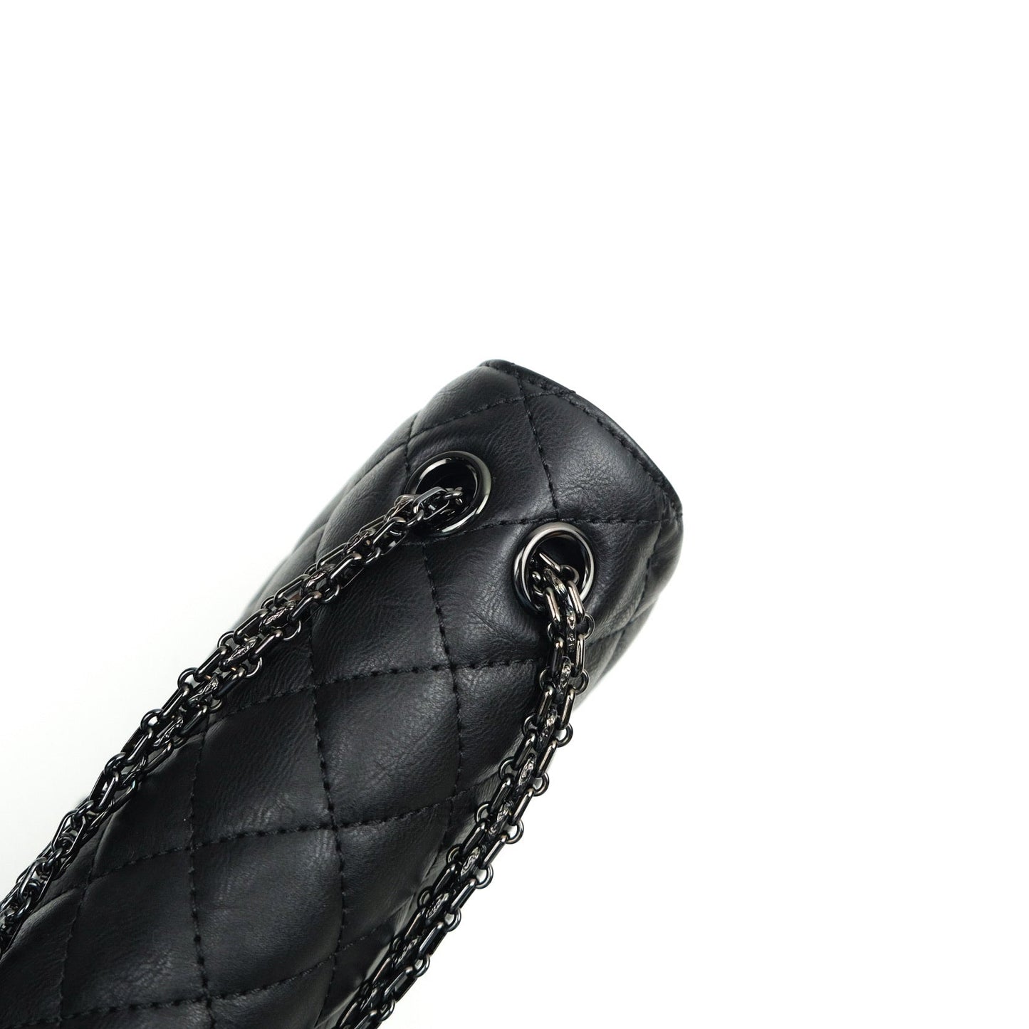 Chanel 2.55 Quilted Reissue 226 Double Flap So Black Crumpled Calfskin