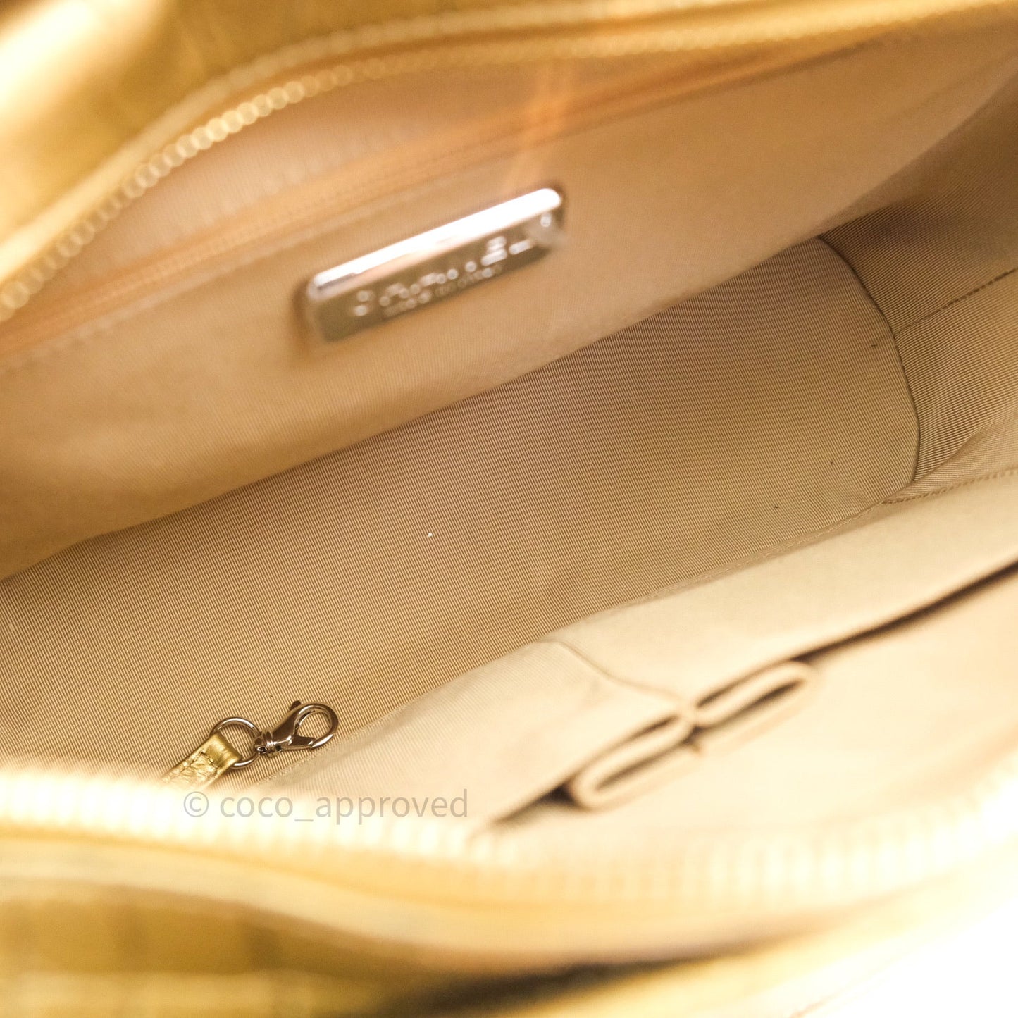 Chanel Crocodile Embossed Calfskin Medium Gabrielle Cocodile Hobo Gold