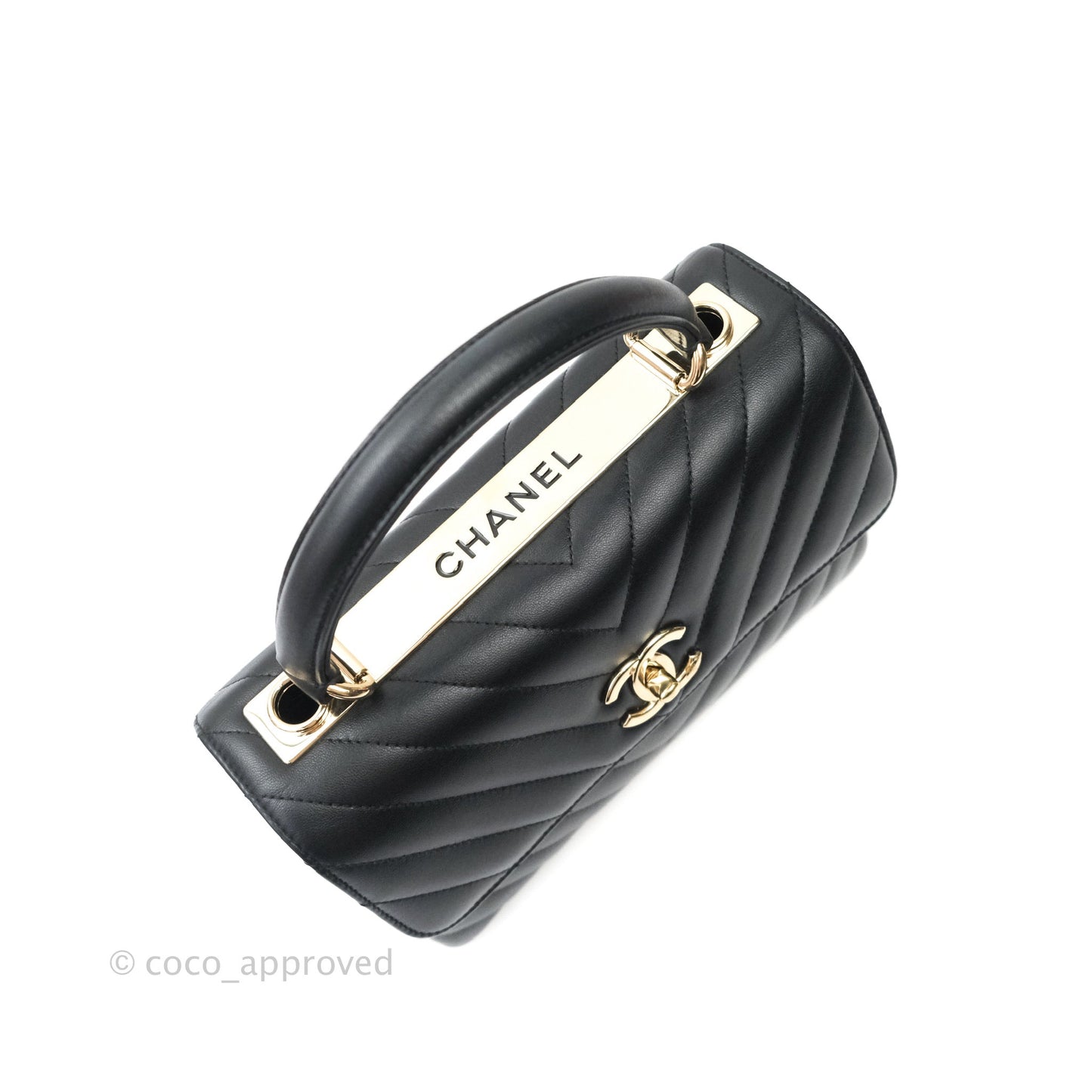 Chanel Trendy CC Chevron Small Black Lambskin Gold Hardware