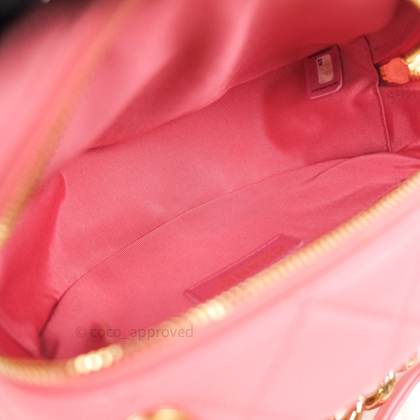 Chane Quilted Camera Pink Lambskin Gold Hardware