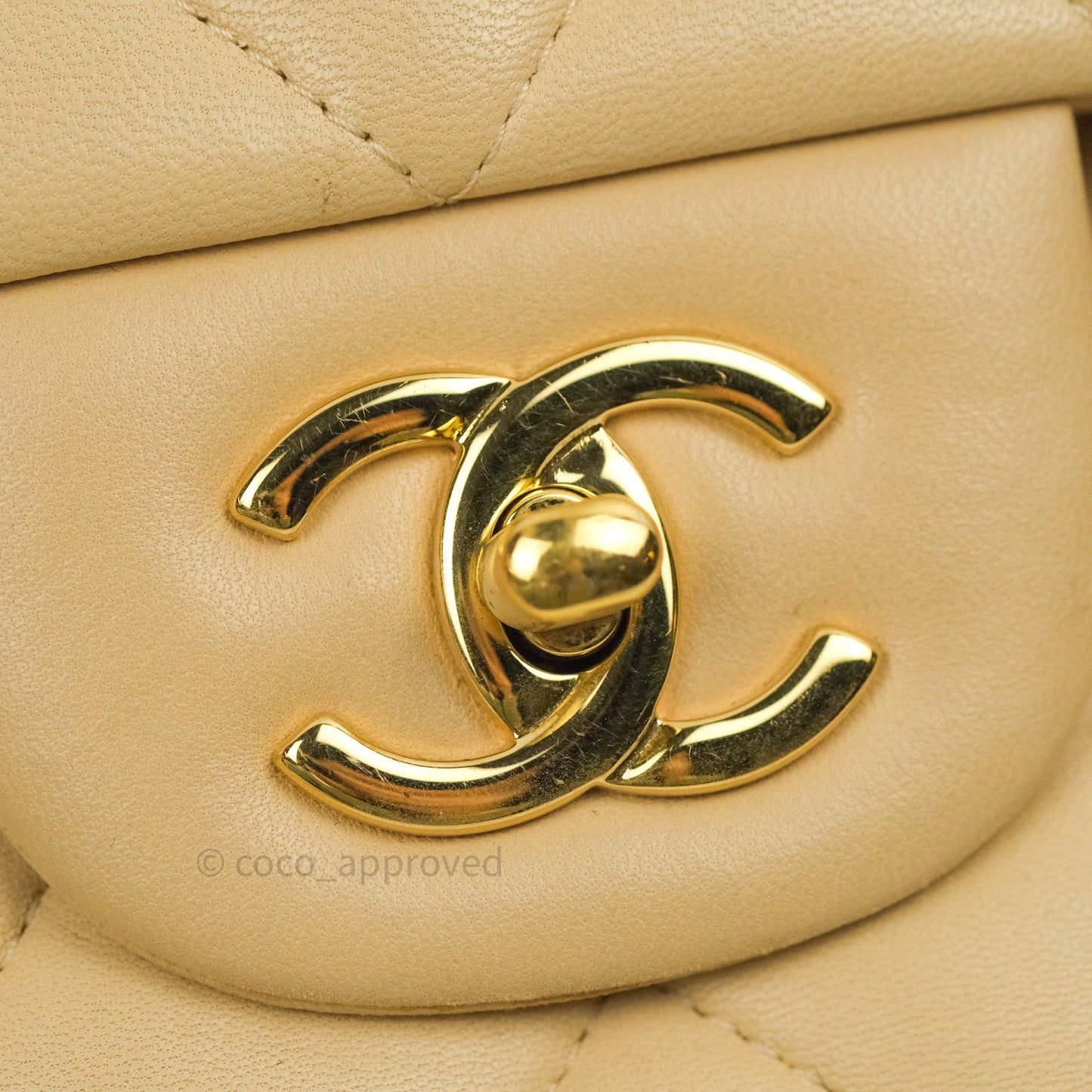 Chanel Classic Jumbo Double Flap Beige Lambskin Gold Hardware⁣⁣