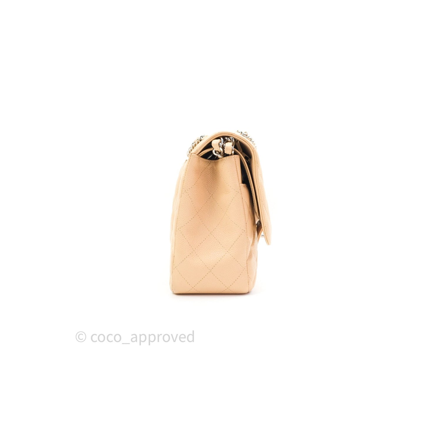 Chanel Jumbo Double Flap Beige Caviar Silver Hardware⁣⁣
