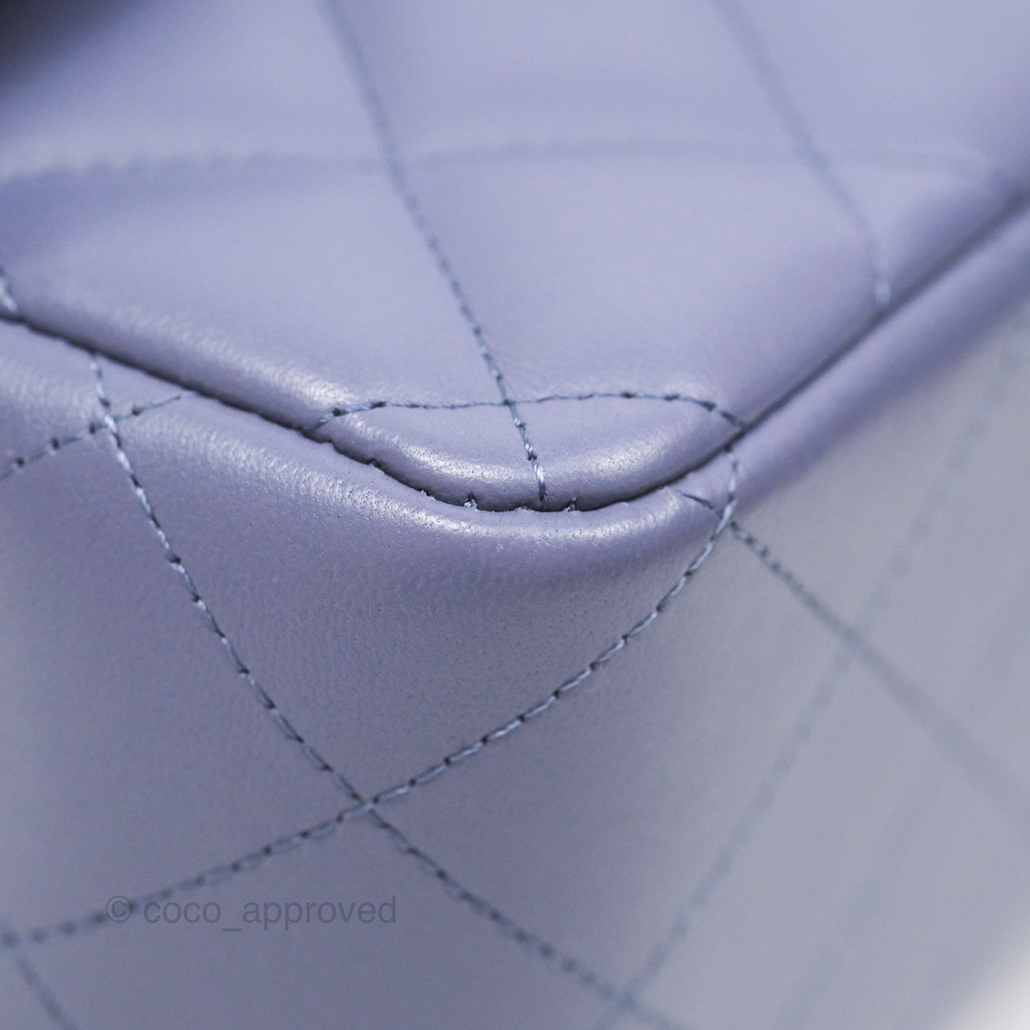 Chanel Jumbo Double Flap Lavender Blue Lambskin Silver Hardware⁣⁣