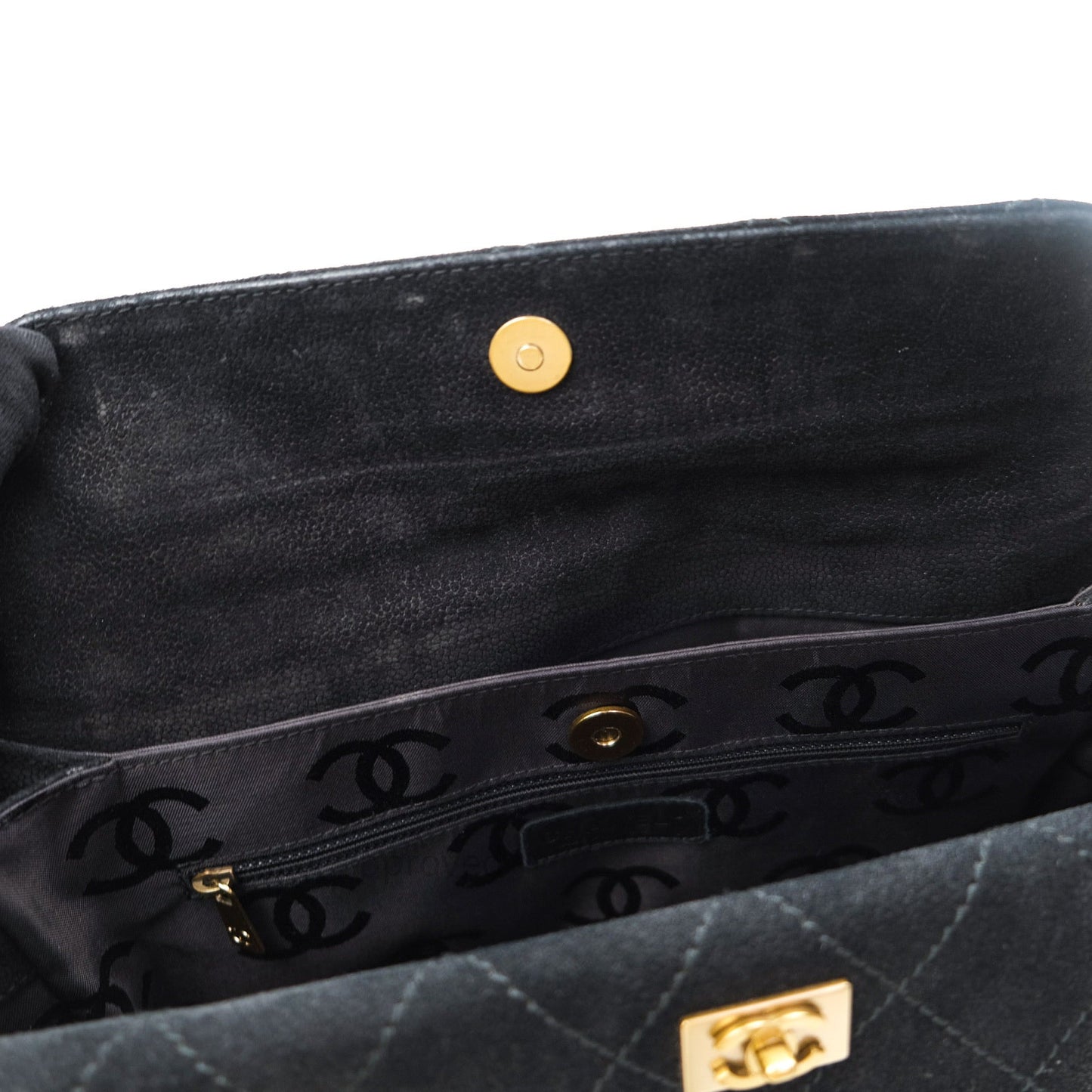 Chanel Vintage Tote Bag Black Gold Hardware