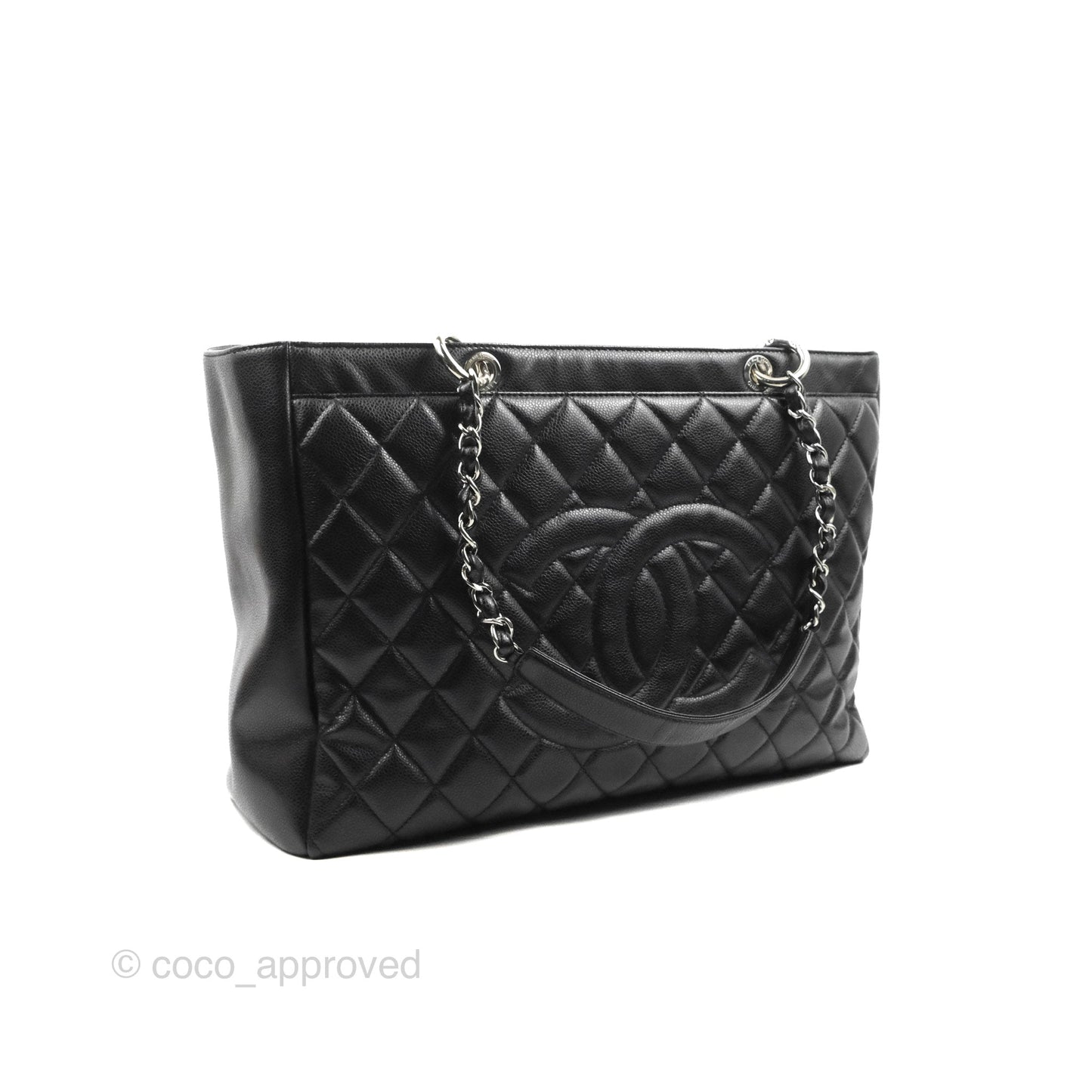 Chanel XL Shopping Tote Black Caviar Silver Hardware