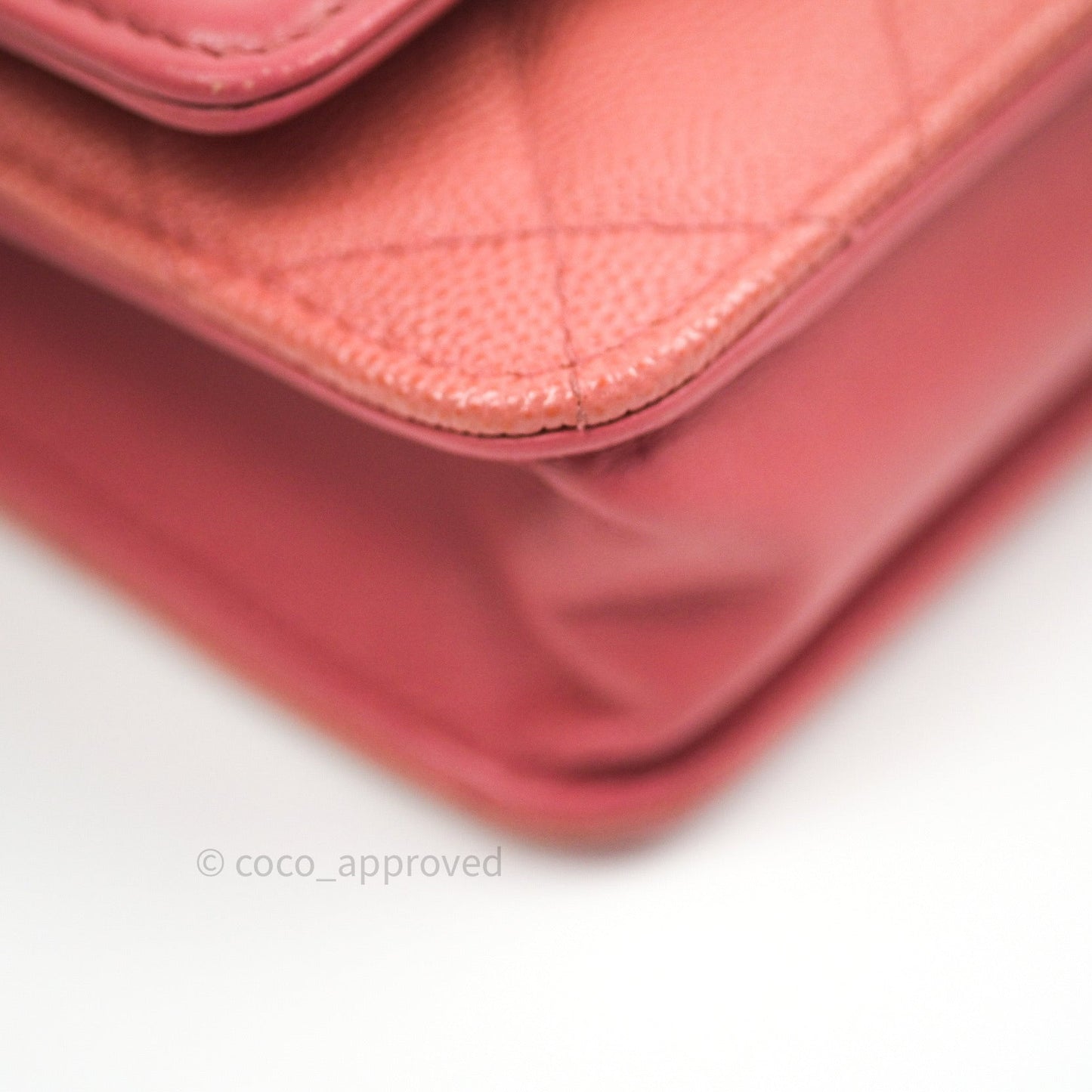 Chanel Filigree Wallet on Chain WOC Pink Caviar Gold Hardware