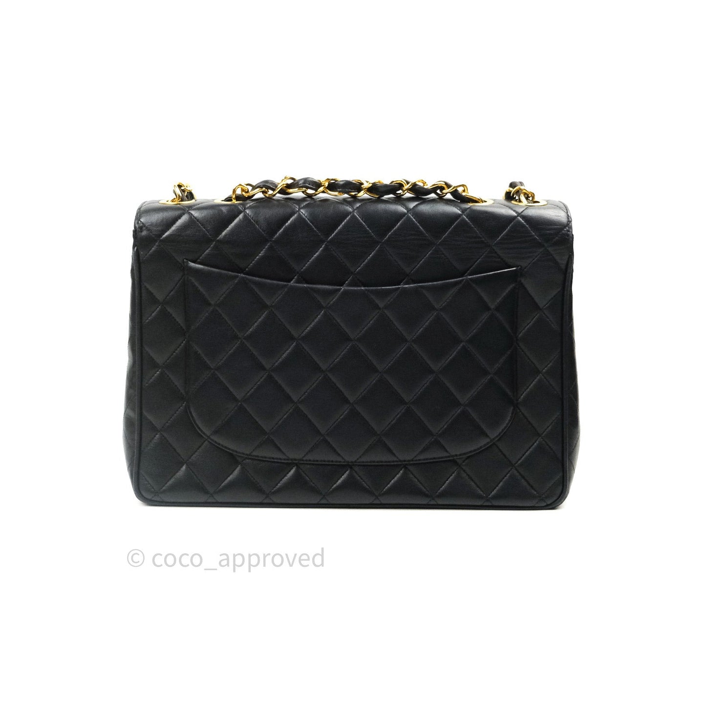 Chanel Vintage XL Jumbo Single Flap Black Lambskin 24K Gold Hardware