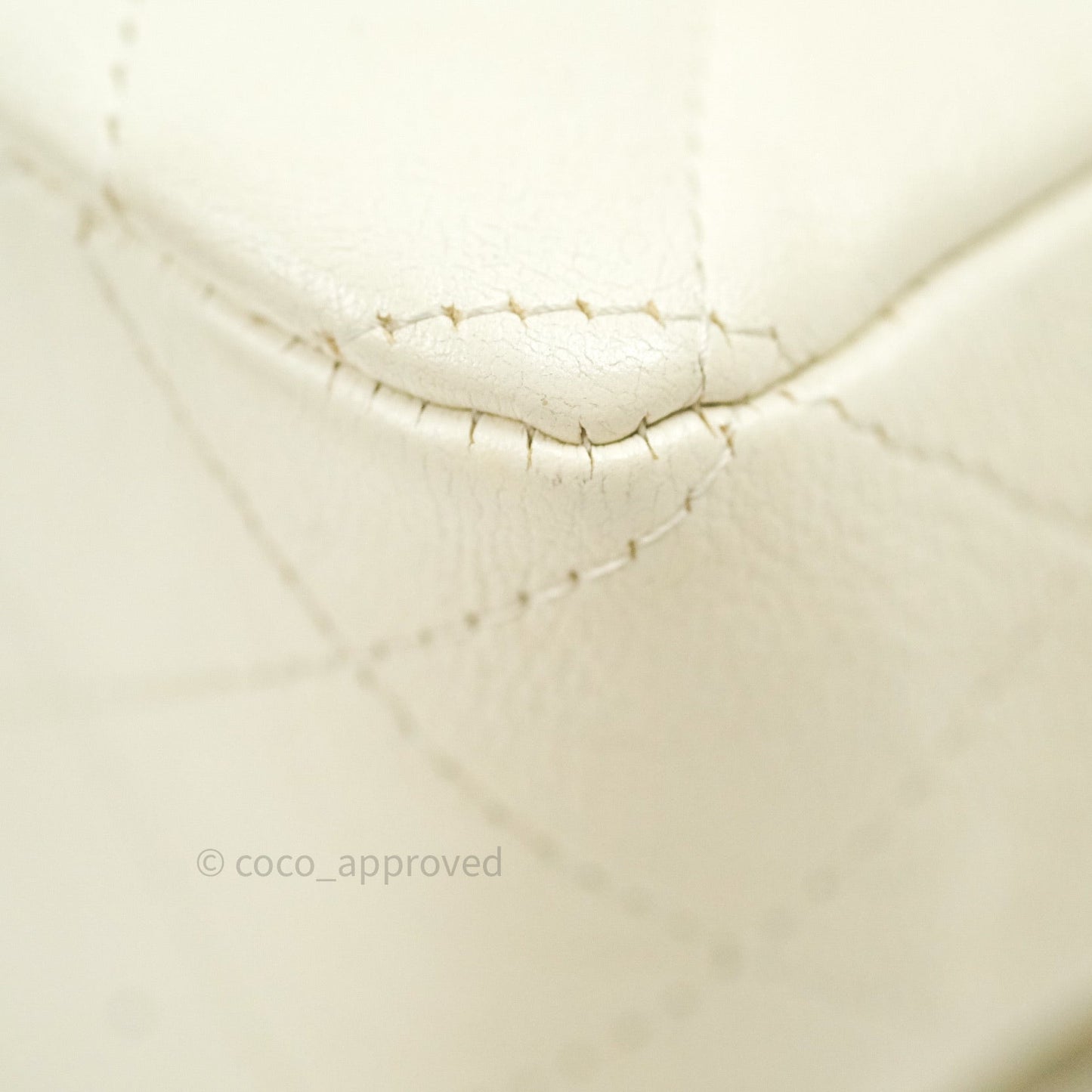 Chanel Quilted Mini Rectangular Flap Ivory Grained Calfskin Black Hardware