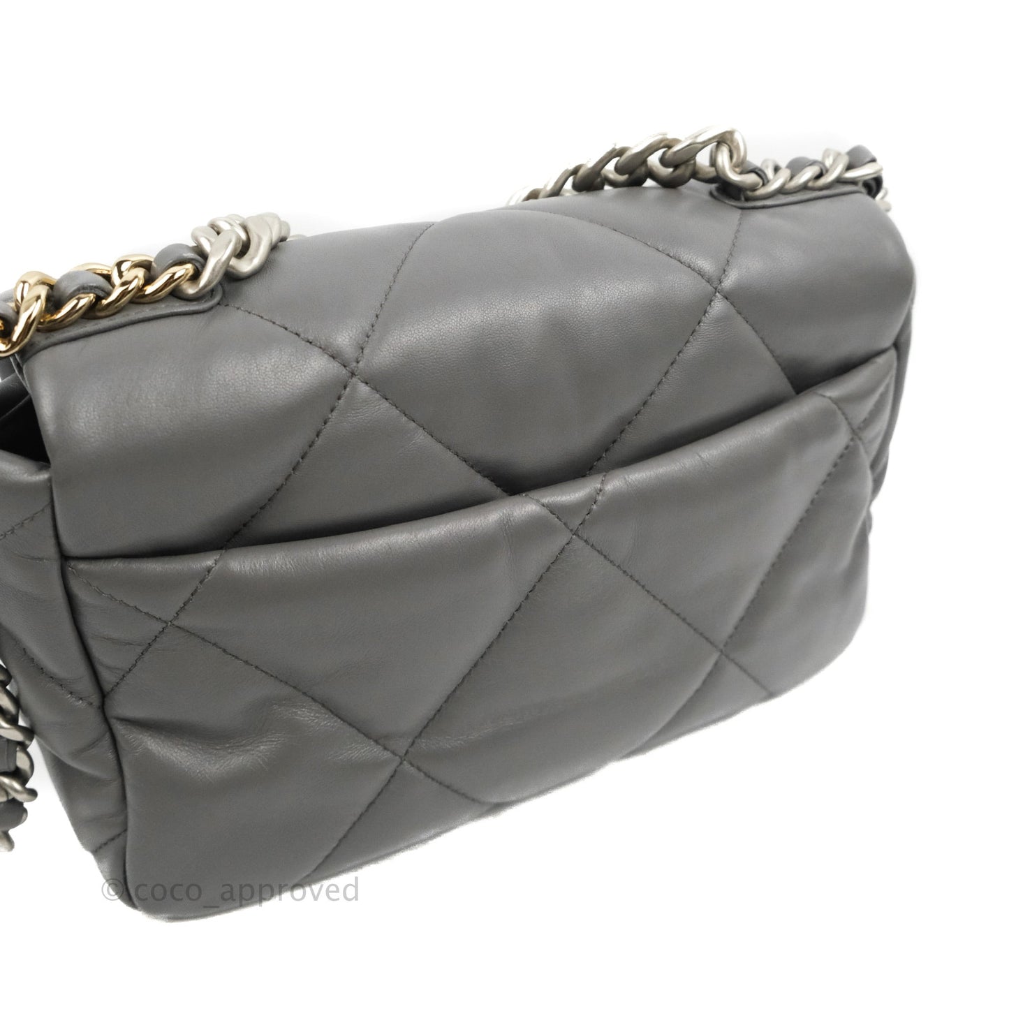 Chanel 19 Small Dark Grey Mixed Hardware