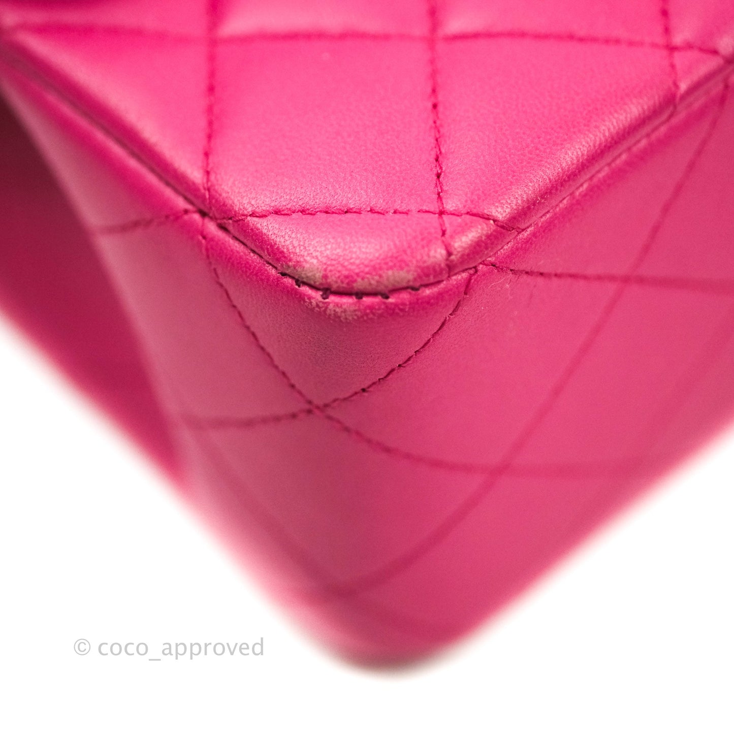 Chanel Classic M/L Medium Double Flap Hot Pink Lambskin Gold Hardware