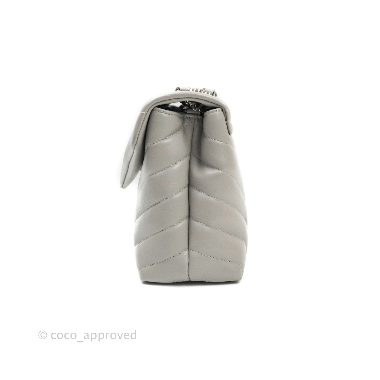 Saint Laurent Loulou Small Bag Light Grey Silver Hardware