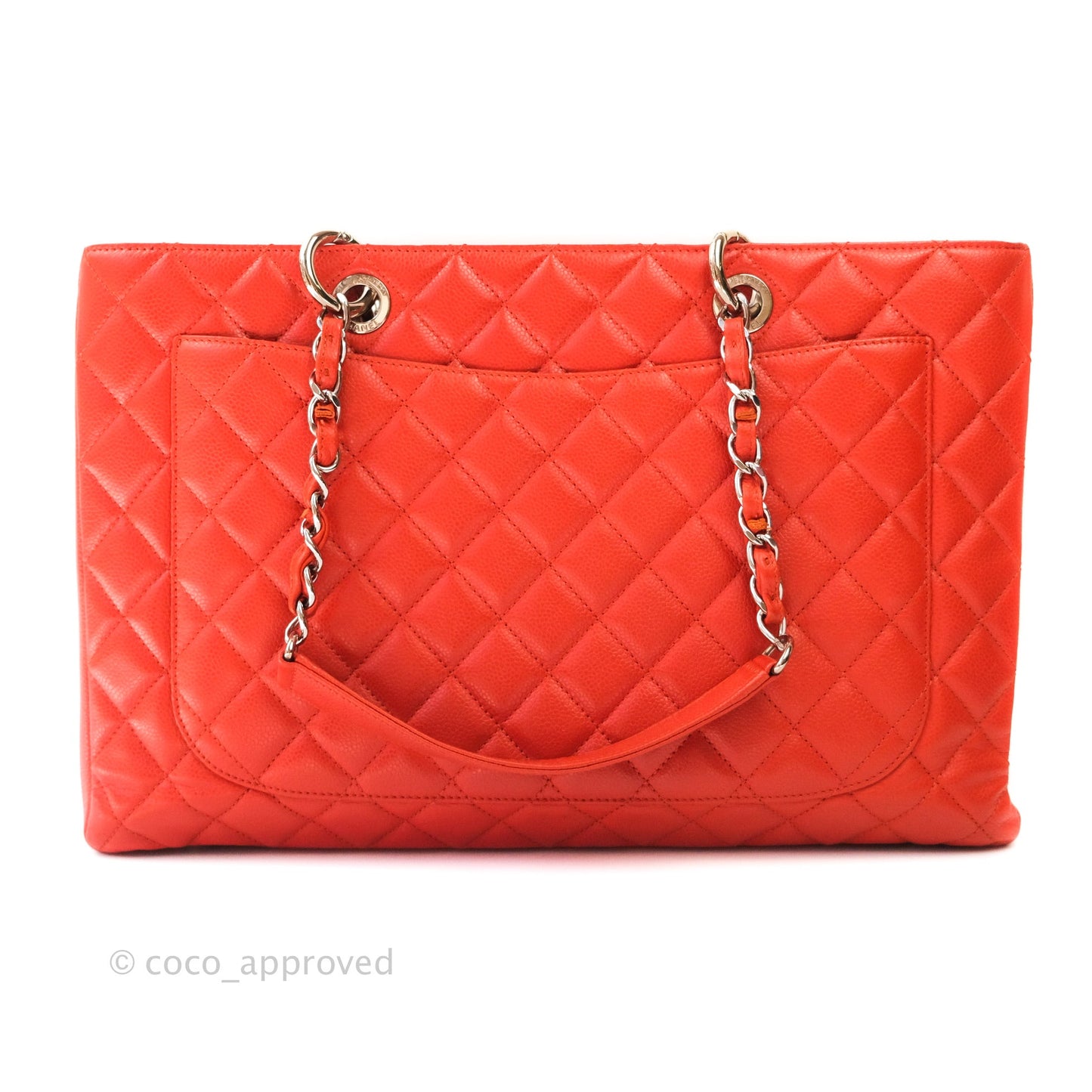 Chanel XL Grand Shopping Tote GST Red Caviar Silver Hardware