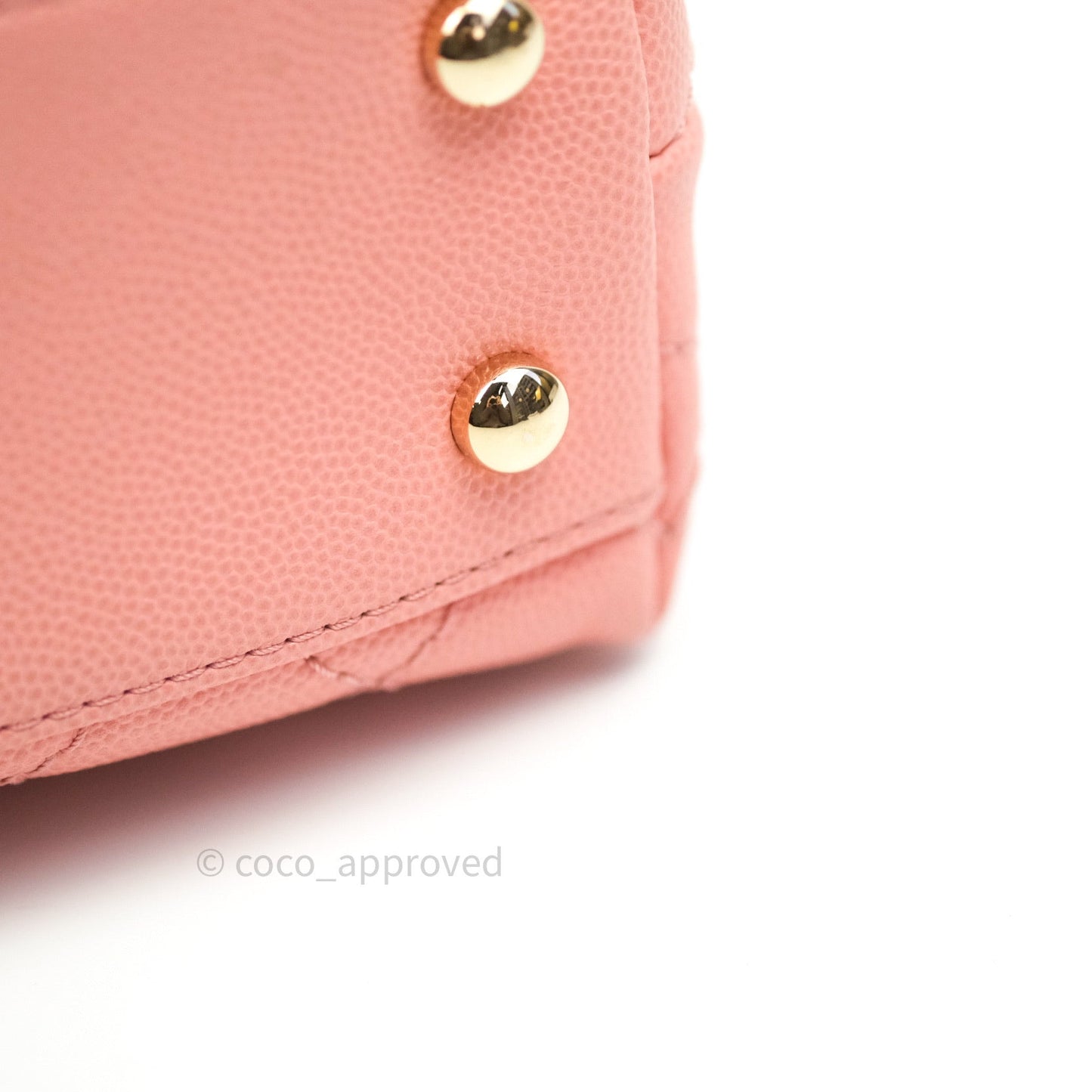 Chanel Mini Coco Handle Pink Caviar Quilted Gold Hardware