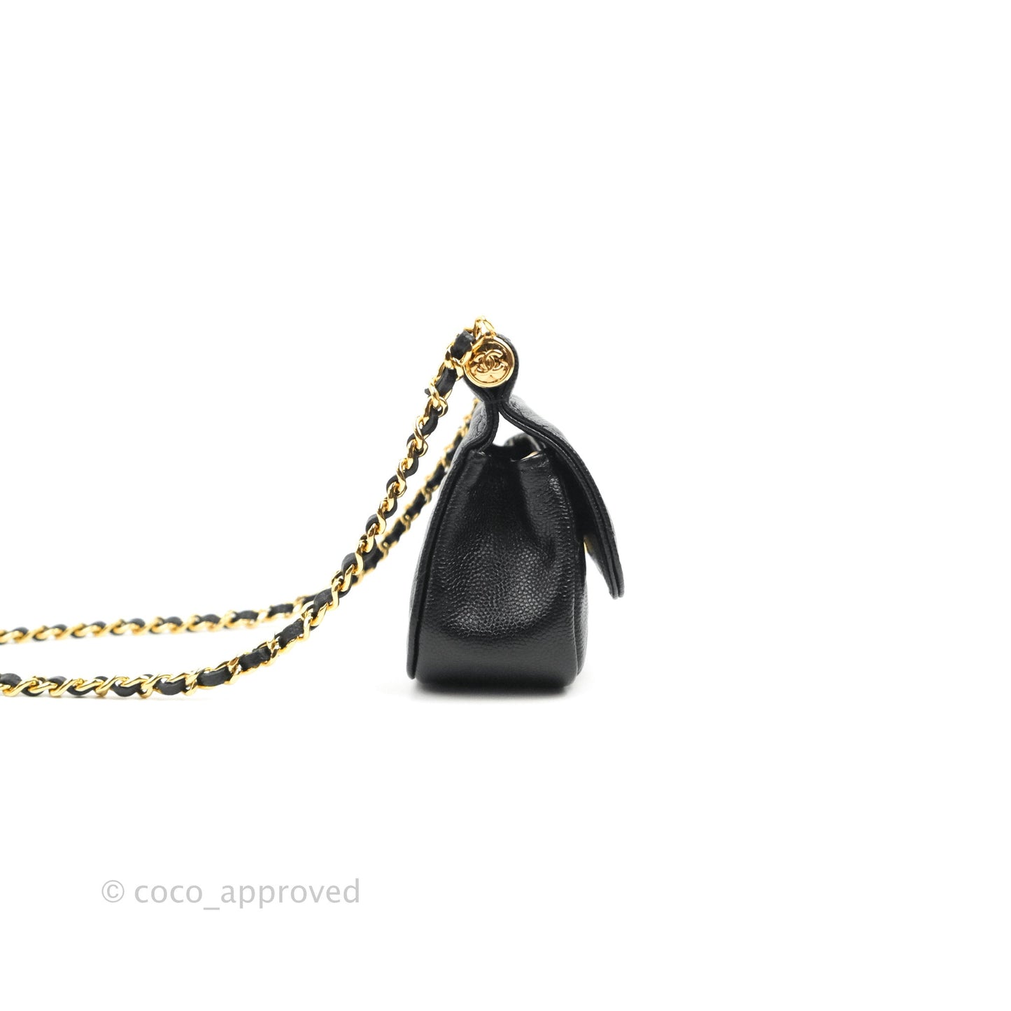 Chanel Clutch with Chain Black Caviar Gold Hardware 22K