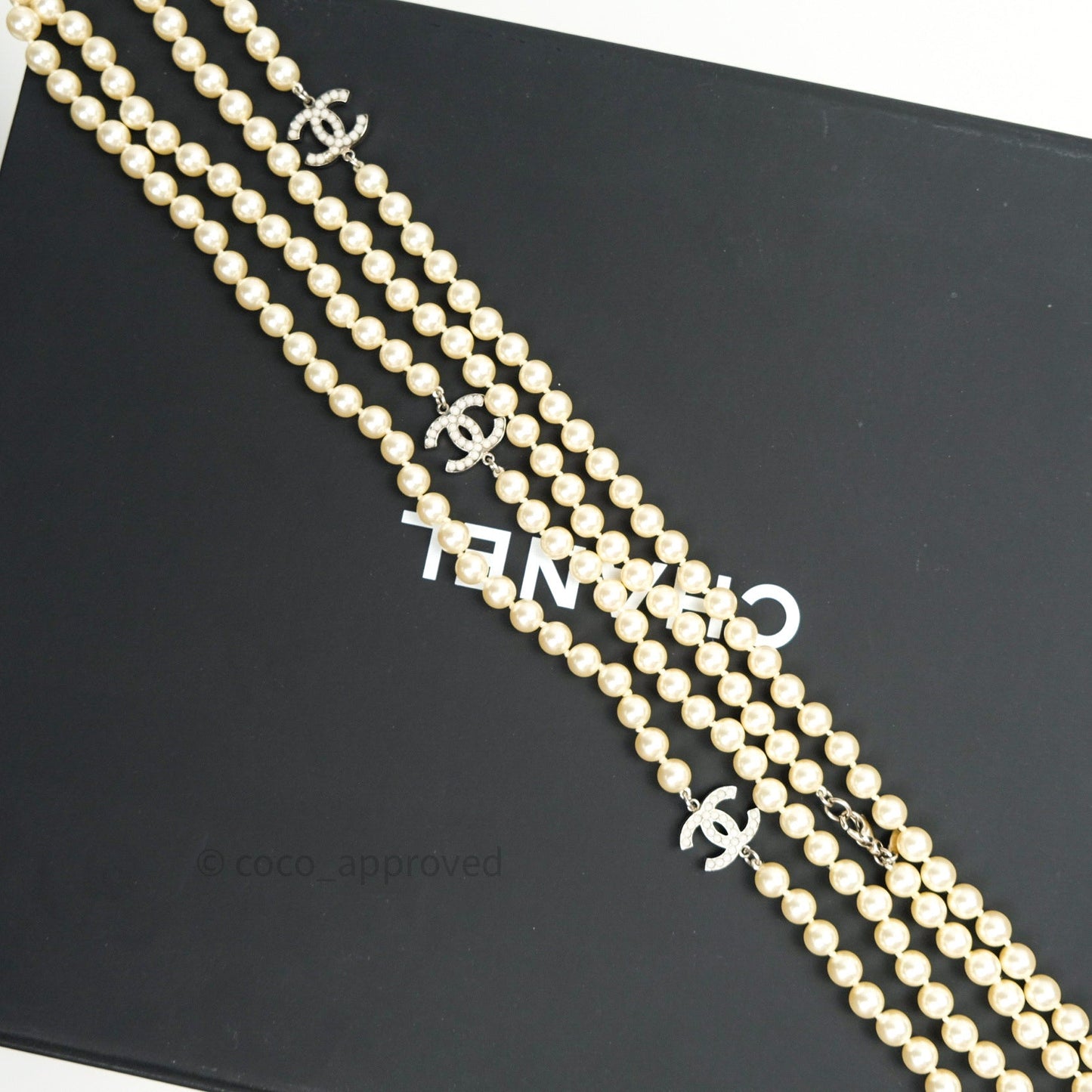 Chanel Long Pearl CC Necklace