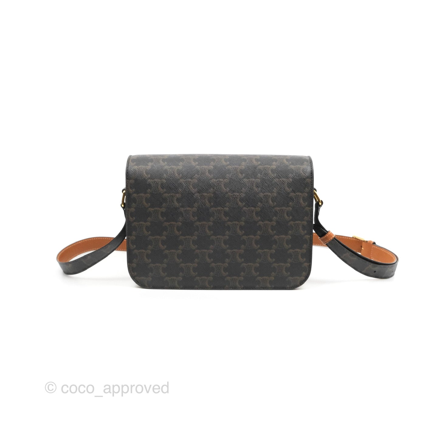 Celine Medium Triomphe Bag Triomphe Canvas Tan Calfskin