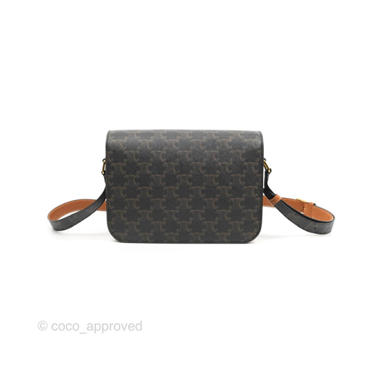 Celine Medium Triomphe Bag Triomphe Canvas Tan Calfskin