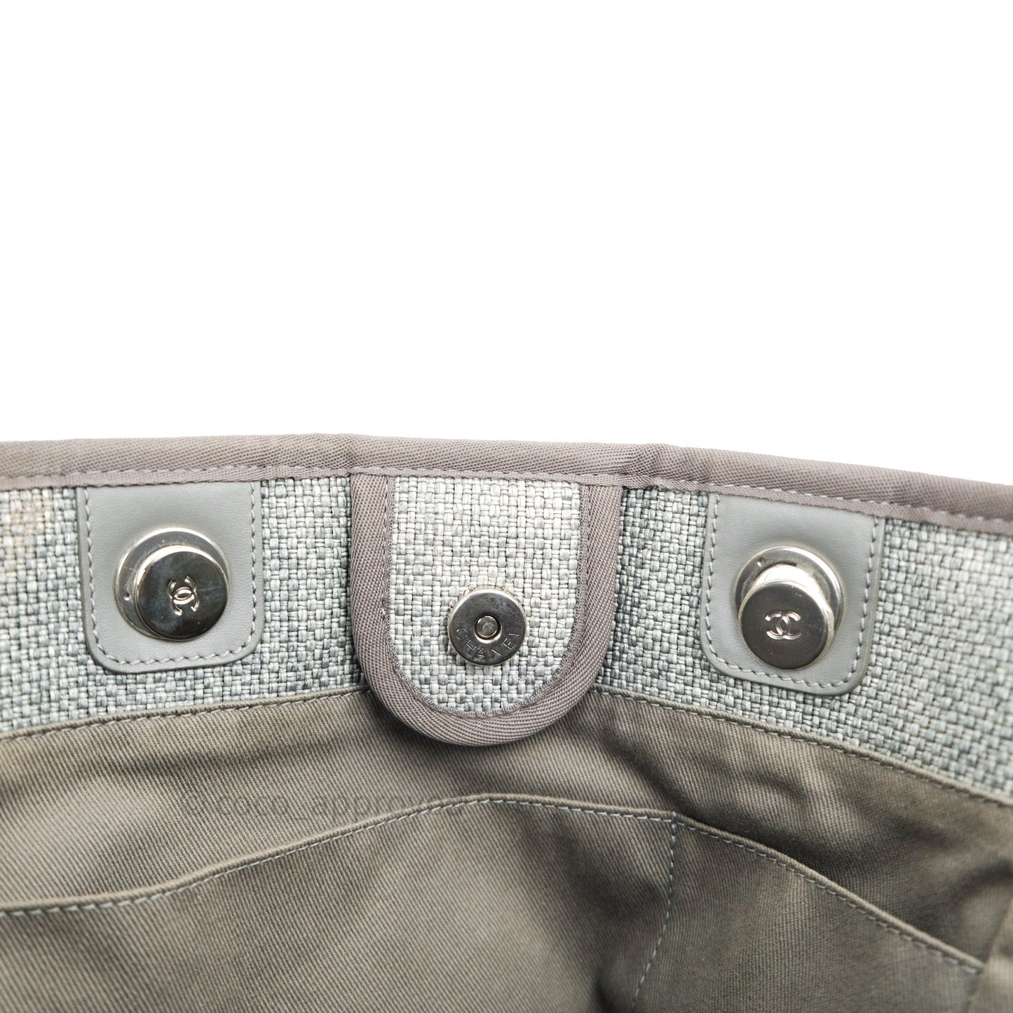 Chanel Canvas Deauville Medium Tote Grey