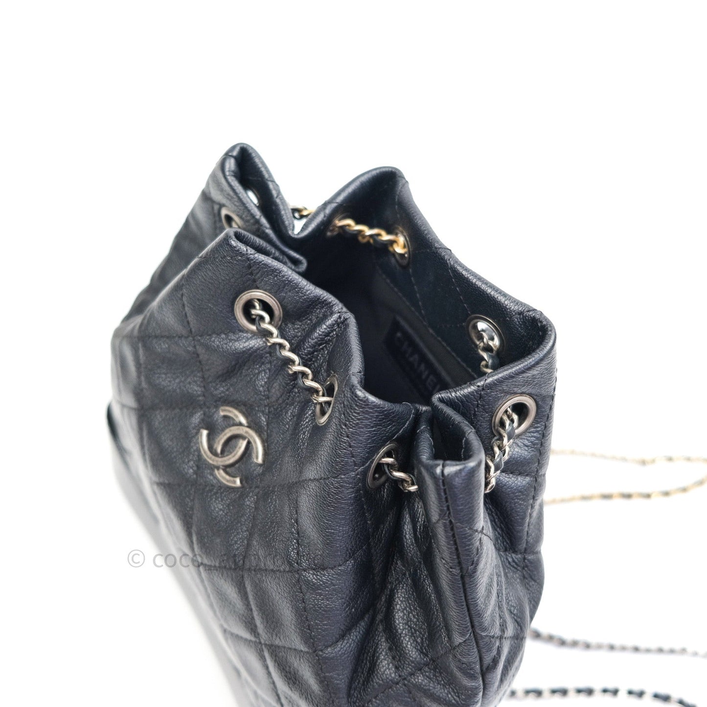 Chanel Gabrielle Backpack Black Goatskin Ombre Small Black