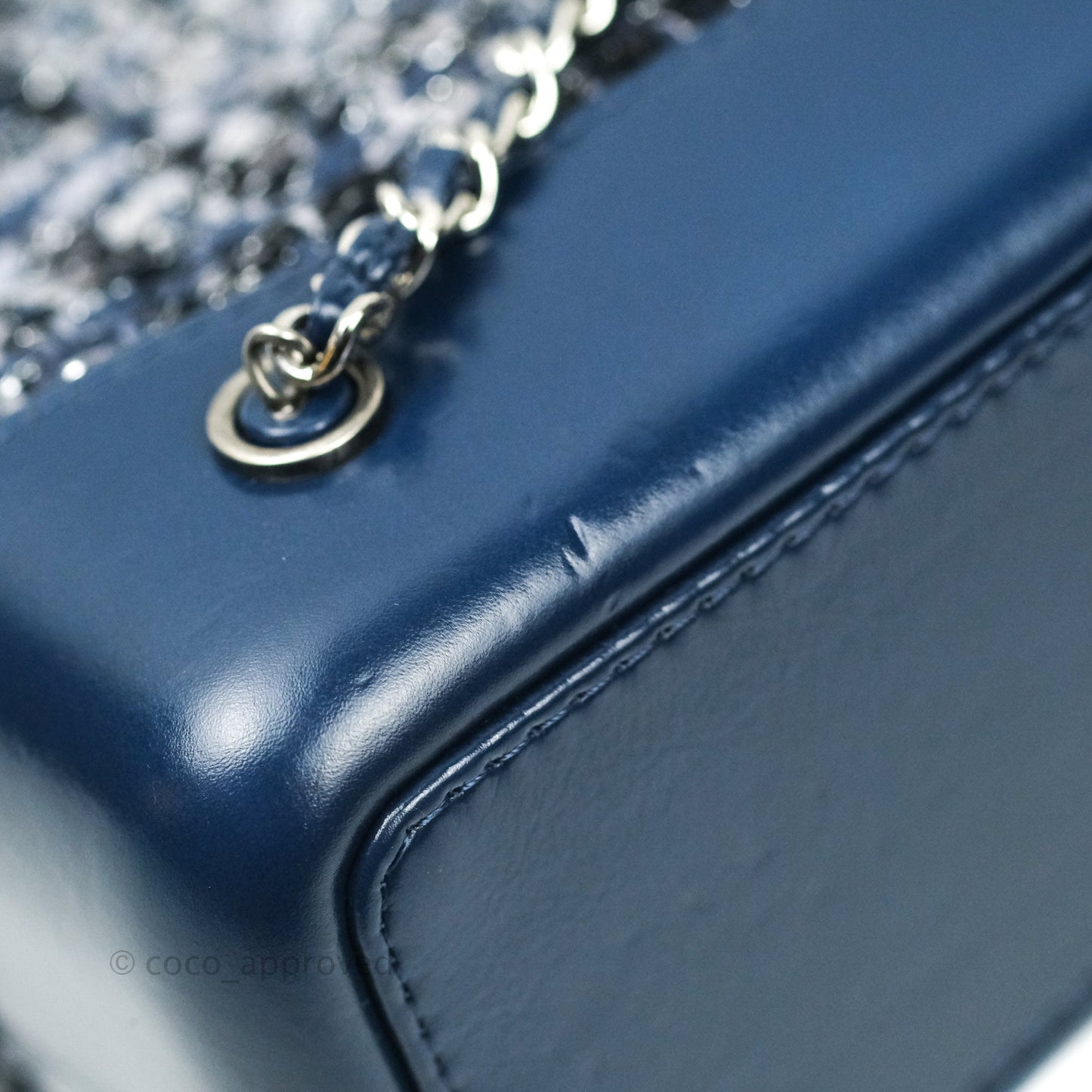 Chanel Gabrielle Small Backpack Navy Tweed Aged Calfskin