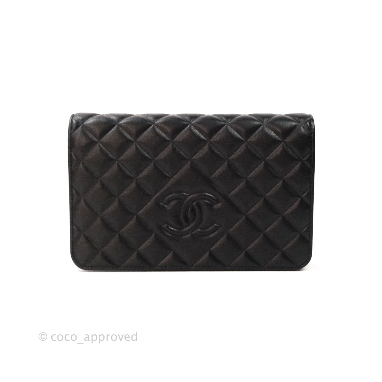 Chanel Quilted Wallet on Chain WOC Black Calfskin Gold Hardware