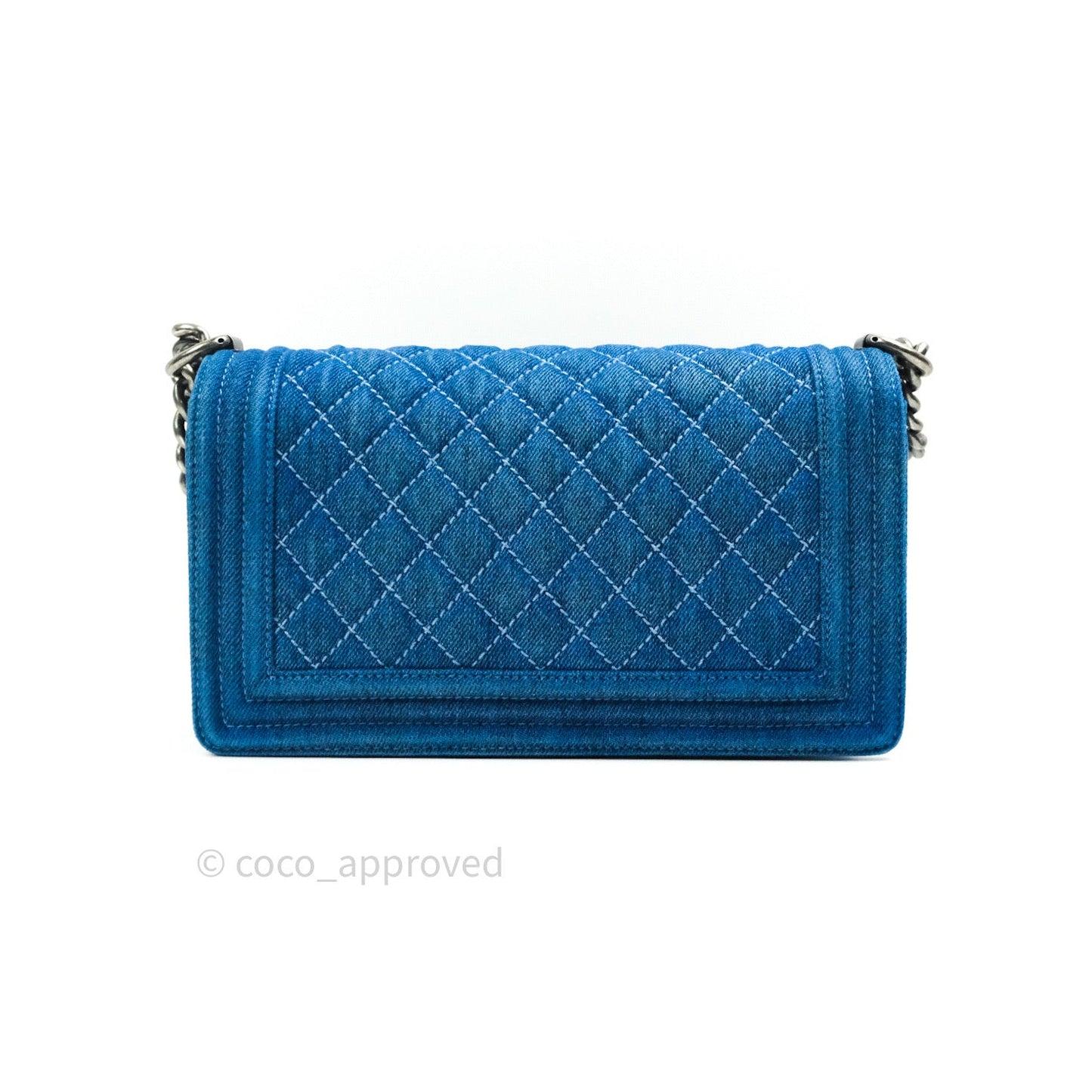 Chanel Boy Quilted Medium Denim Ruthenium Hardware