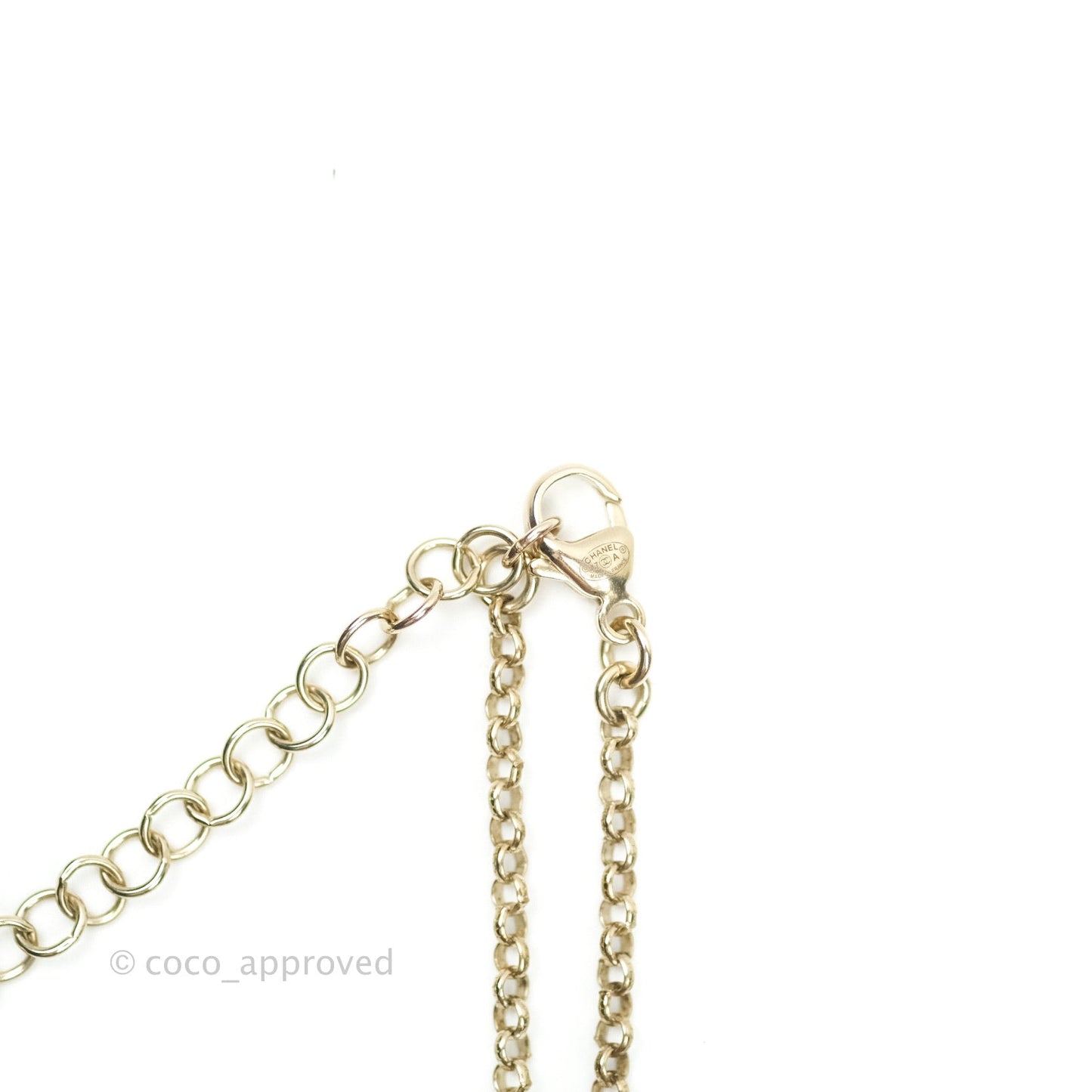 Chanel Enamel CC Necklace Pink Pendant Gold Tone 17A