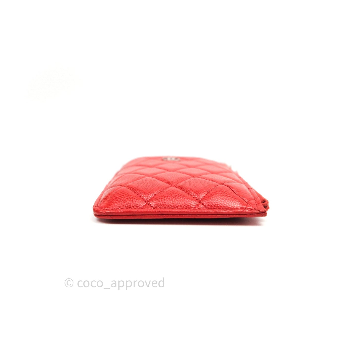 Chanel Red Caviar Phone Holder Long Zip Wallet