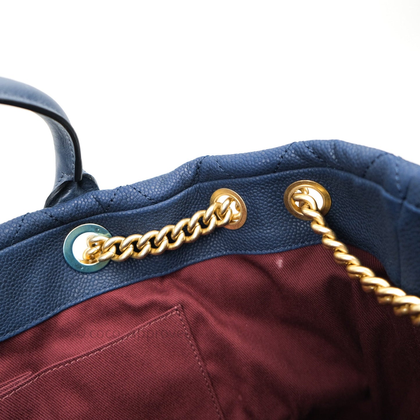 Chanel Iridescent Caviar Quilted Globe Trotter Shopping Tote Blue