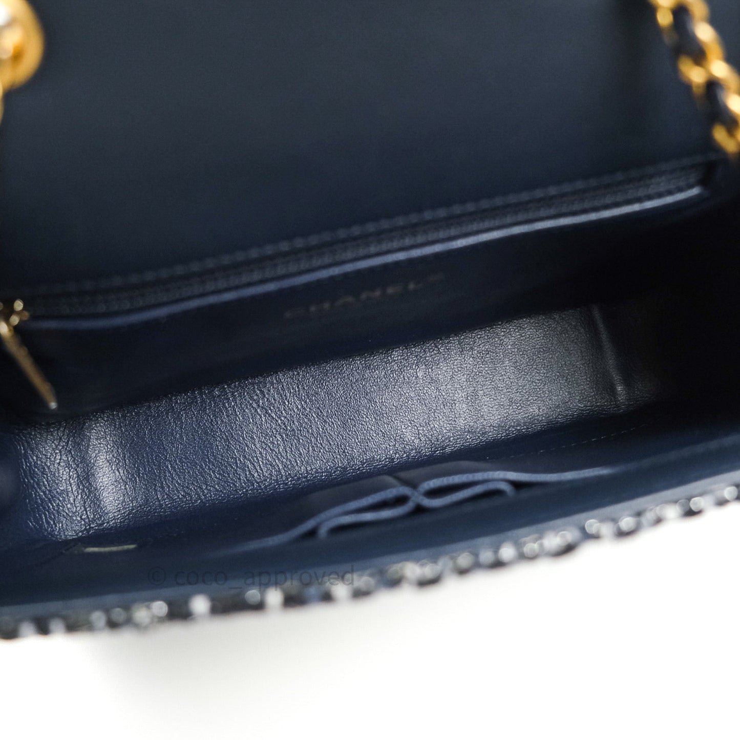 Chanel Quilted Small CC Filigree Flap Blue Tweed With Python 18S