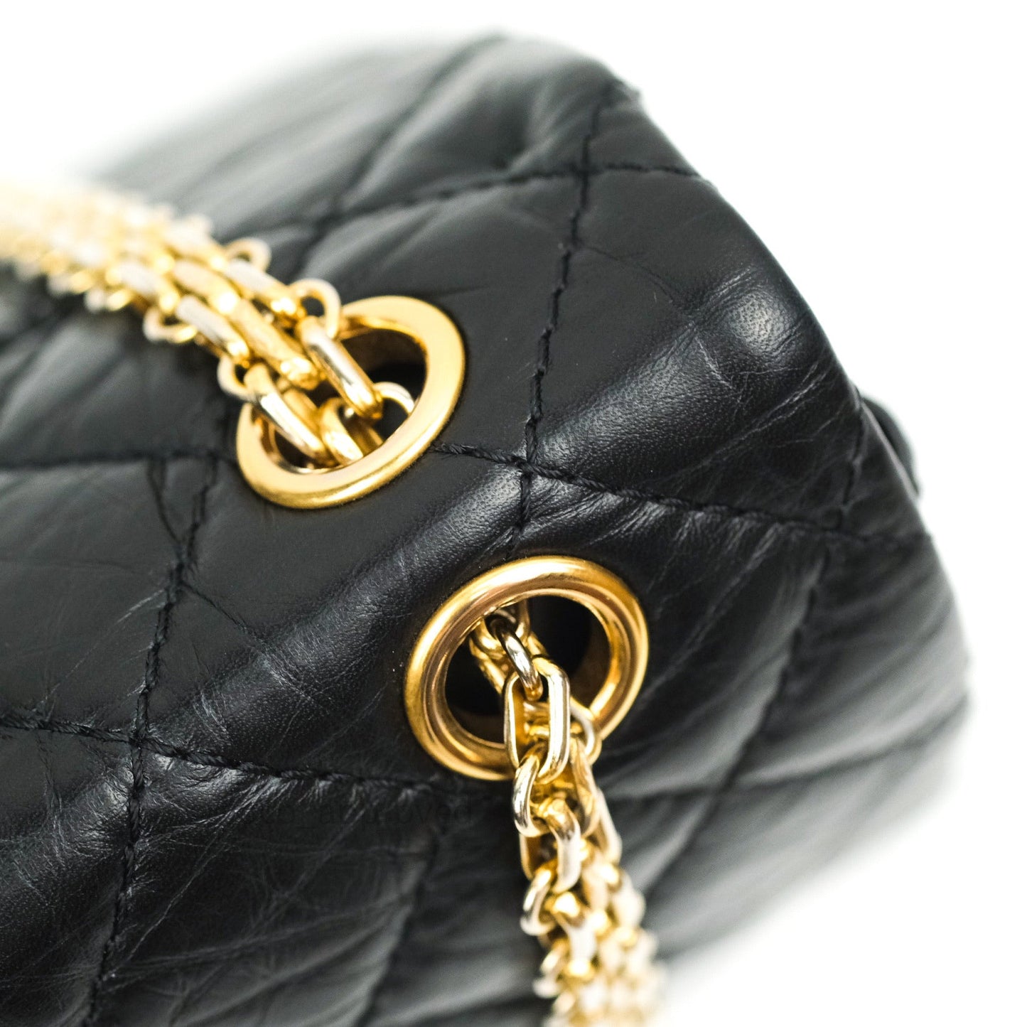 Chanel Reissue Quilted Aged Calfskin Black Gold Hardware 226