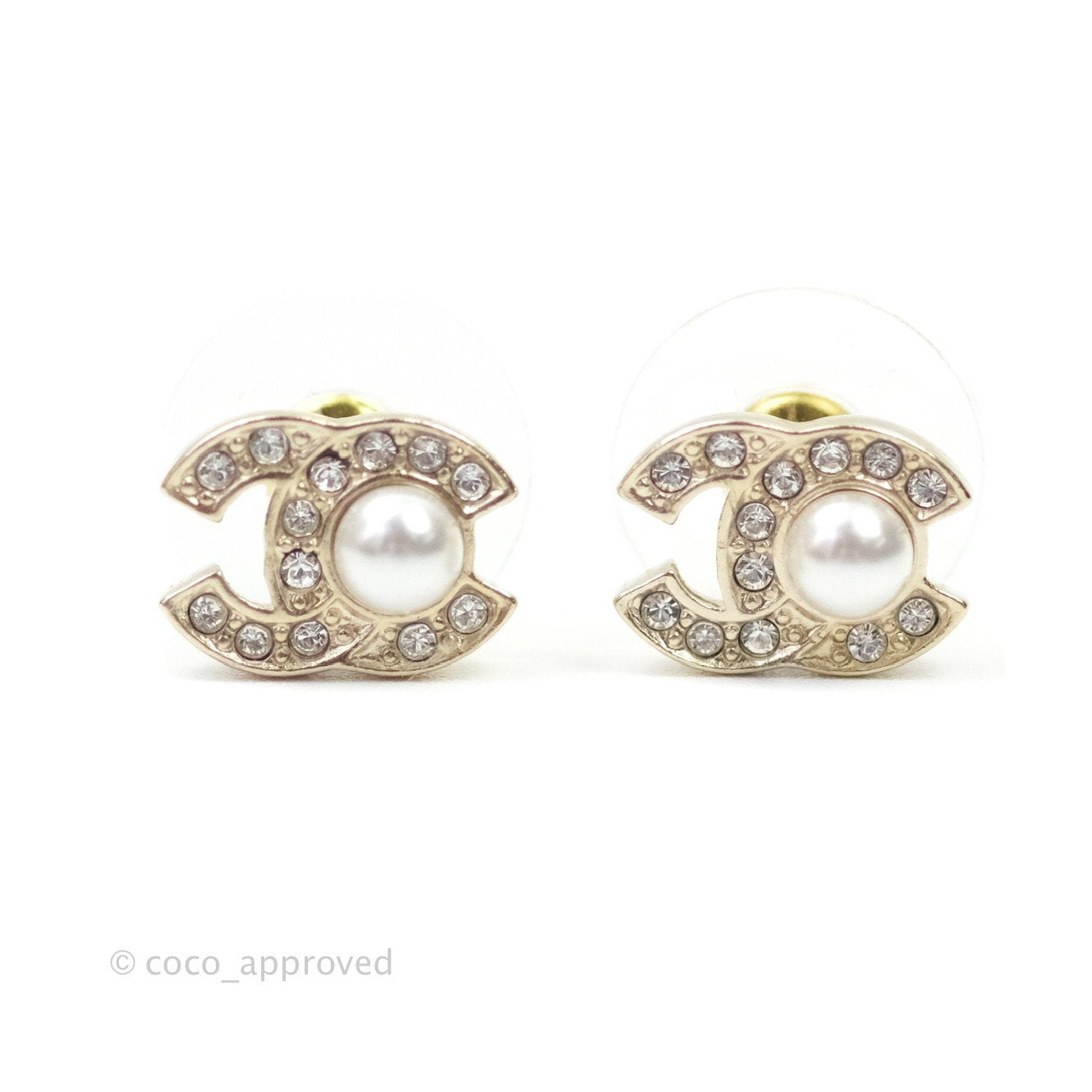 Chanel Mini CC Pearl Crystal Earrings 21A